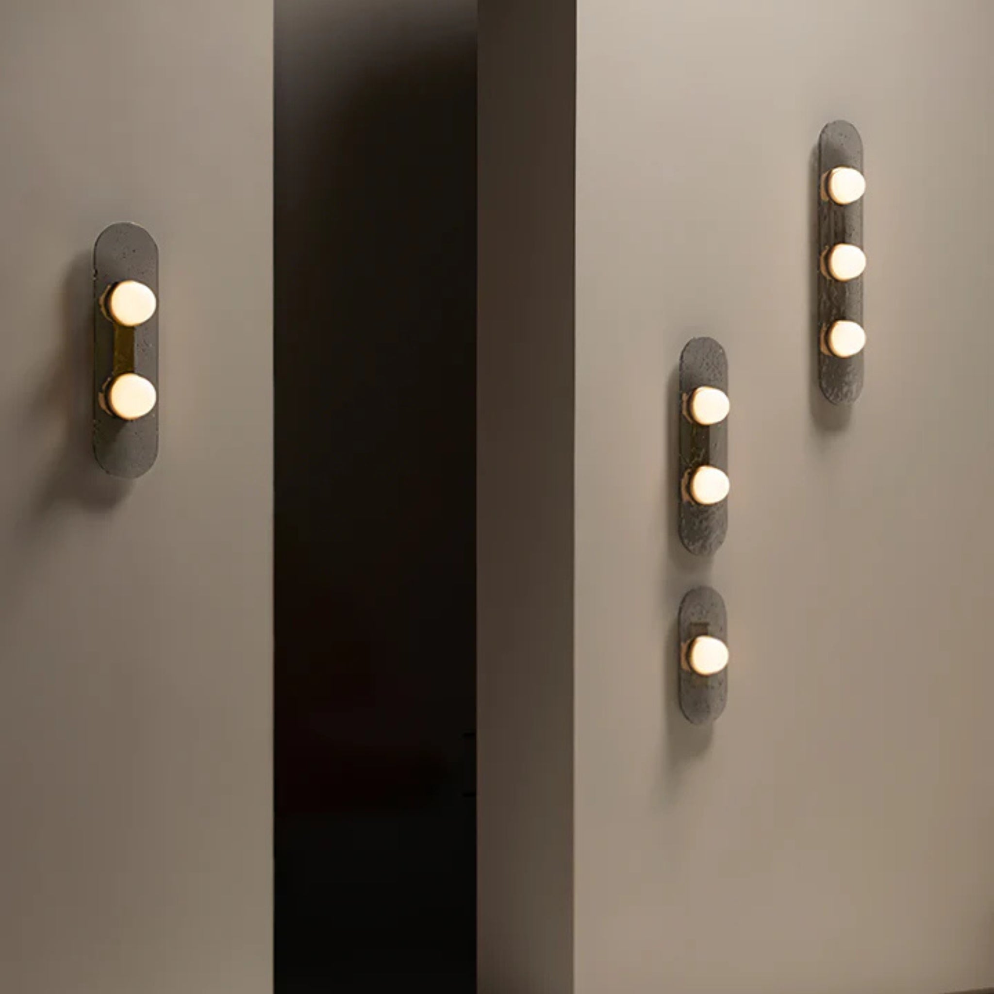 Nordic Glass Wall Sconce Single Twin Triple Light, Cool white, Fixtures, Glödra Minimalist Multi-Head