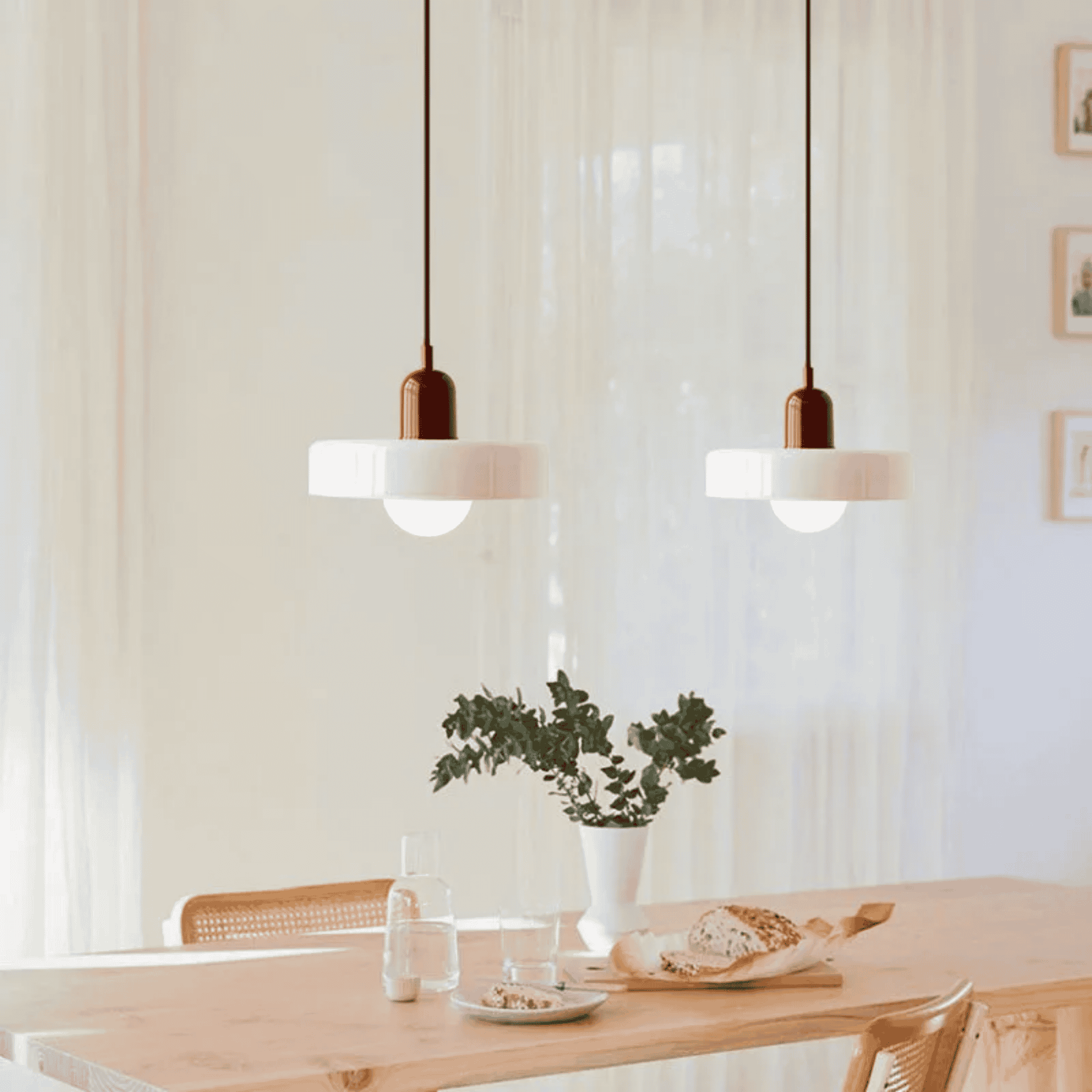 Nordic Bauhaus Glass Pendant Light for Dining Room, Ceiling Fixtures, Glödra Retro