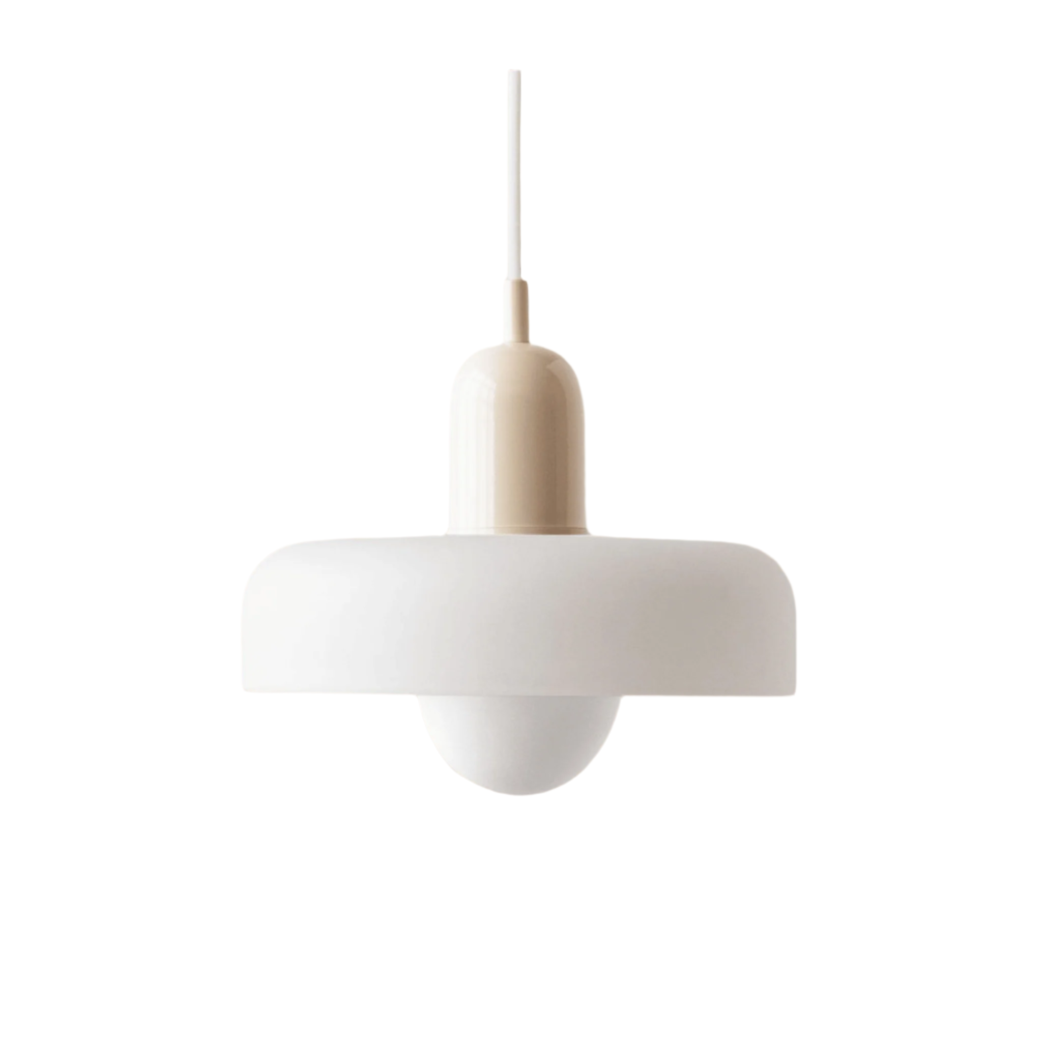 Nordic Bauhaus Glass Pendant Light for Dining Room, White, Ceiling Fixtures, Glödra Retro