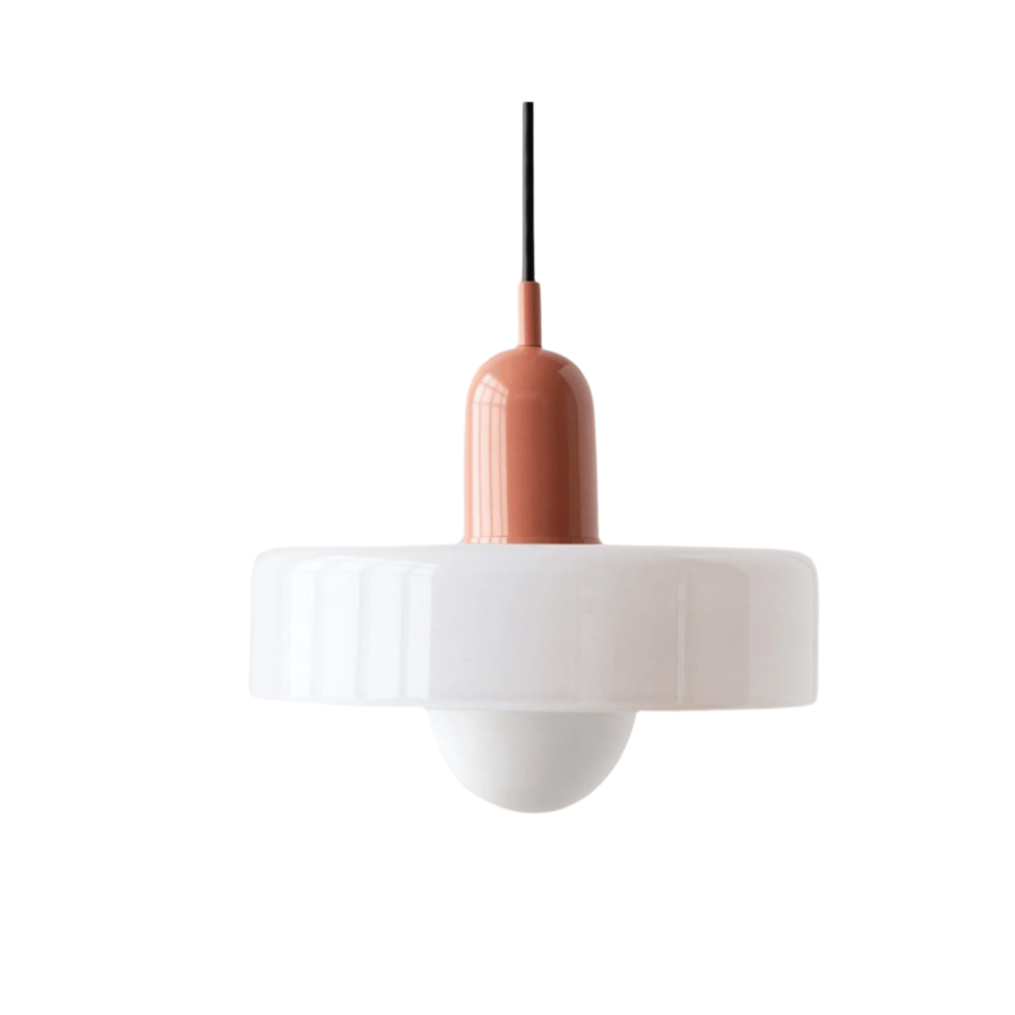 Nordic Bauhaus Glass Pendant Light for Dining Room, White & Pink, Ceiling Fixtures, Glödra Retro