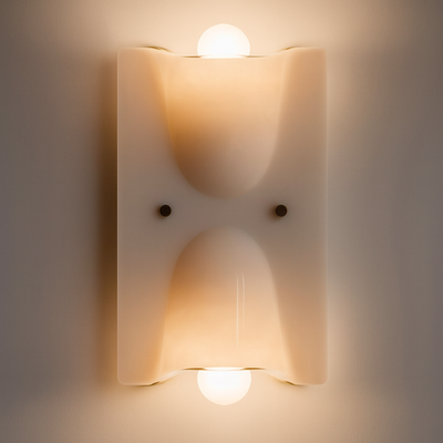 Translation missing: en.Modern Resin Wall Sconce Up Down LED Light Skonne, Beige, Fixtures, Glödra Sculptural Dual Beam
