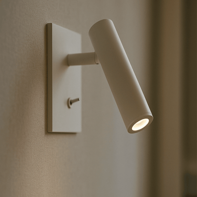 Modern Adjustable Recessed LED Wall Light Sconce, White, Fixtures, Glödra Square