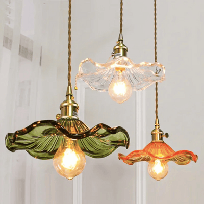 Translation missing: en.Glora Nordic Glass Pendant Light in Copper Finish, Ceiling Fixtures,