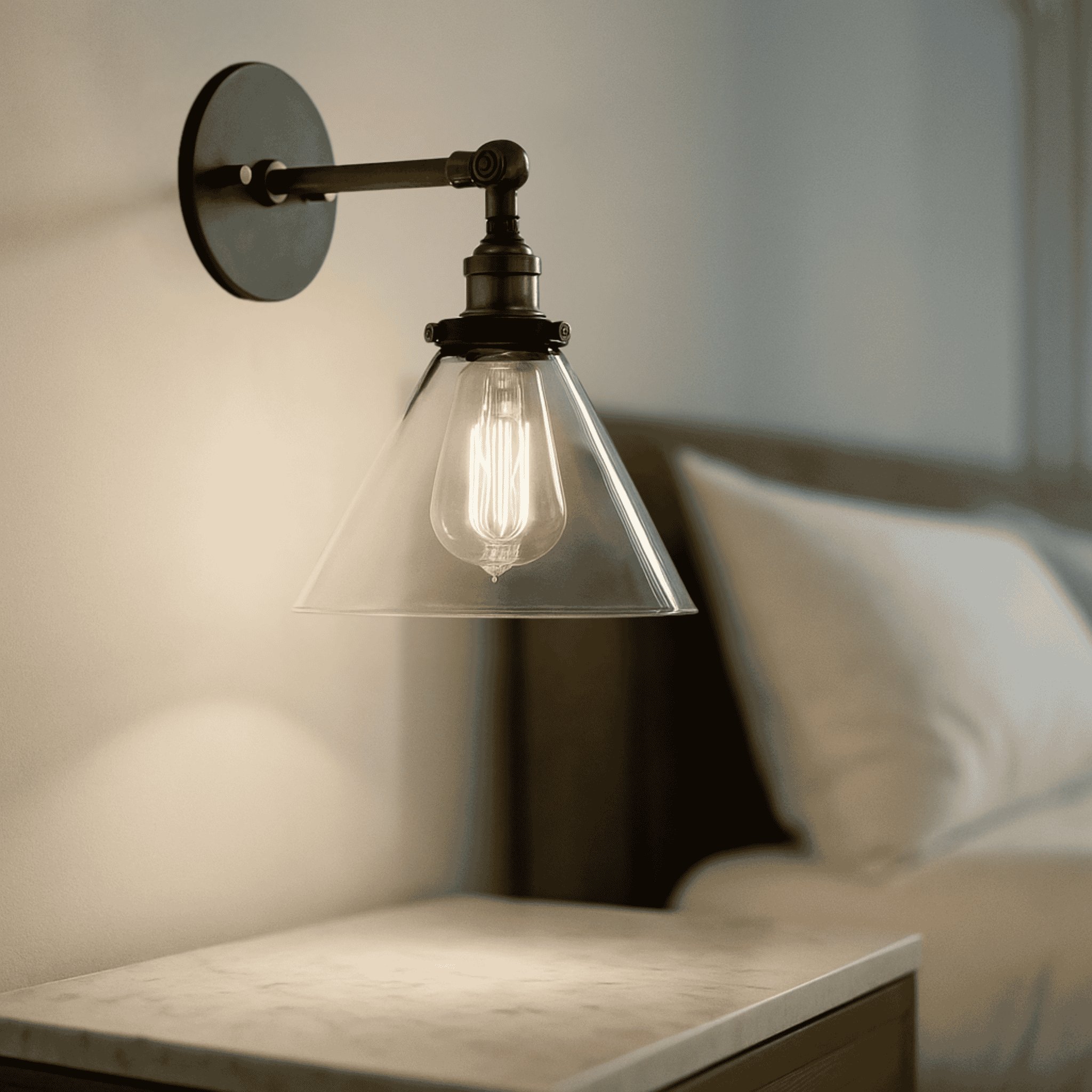 Glova Industrial Glass Wall Sconce - Ambient Light, Fixtures, Retro for Modern Homes