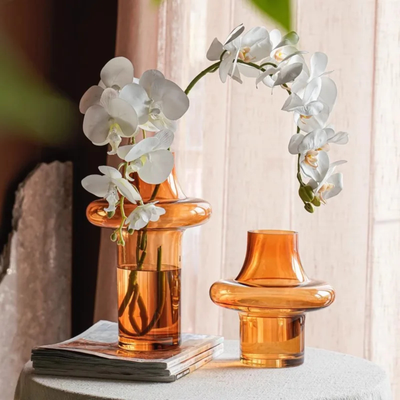 Translation missing: en.Glovik Amber Geometric Glass Vase for Modern Decor, Vases, Sculptural