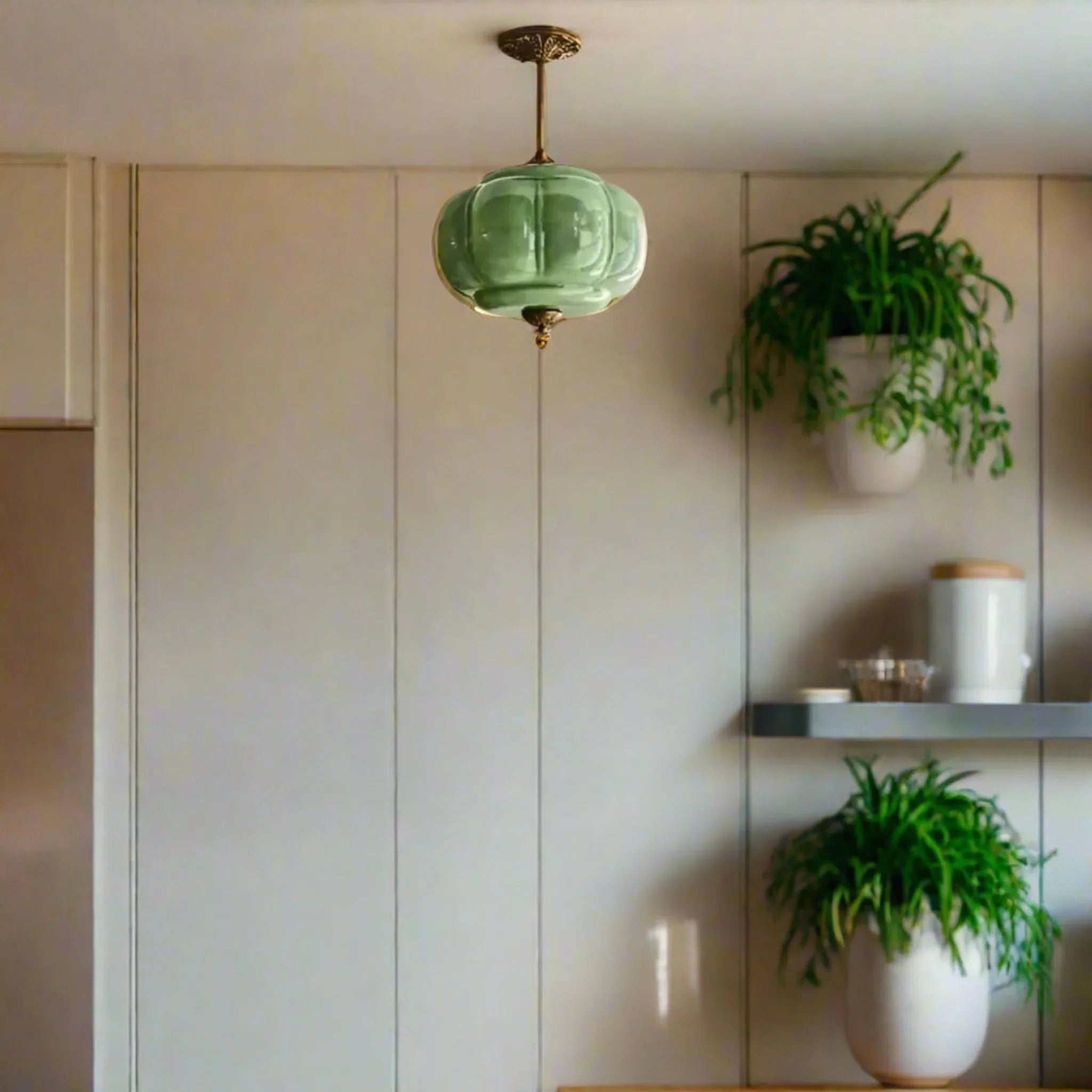 Nordic Vintage Glass Pendant Lamp for Dining Room, Ceiling Light Fixtures, Grönlia Elegant