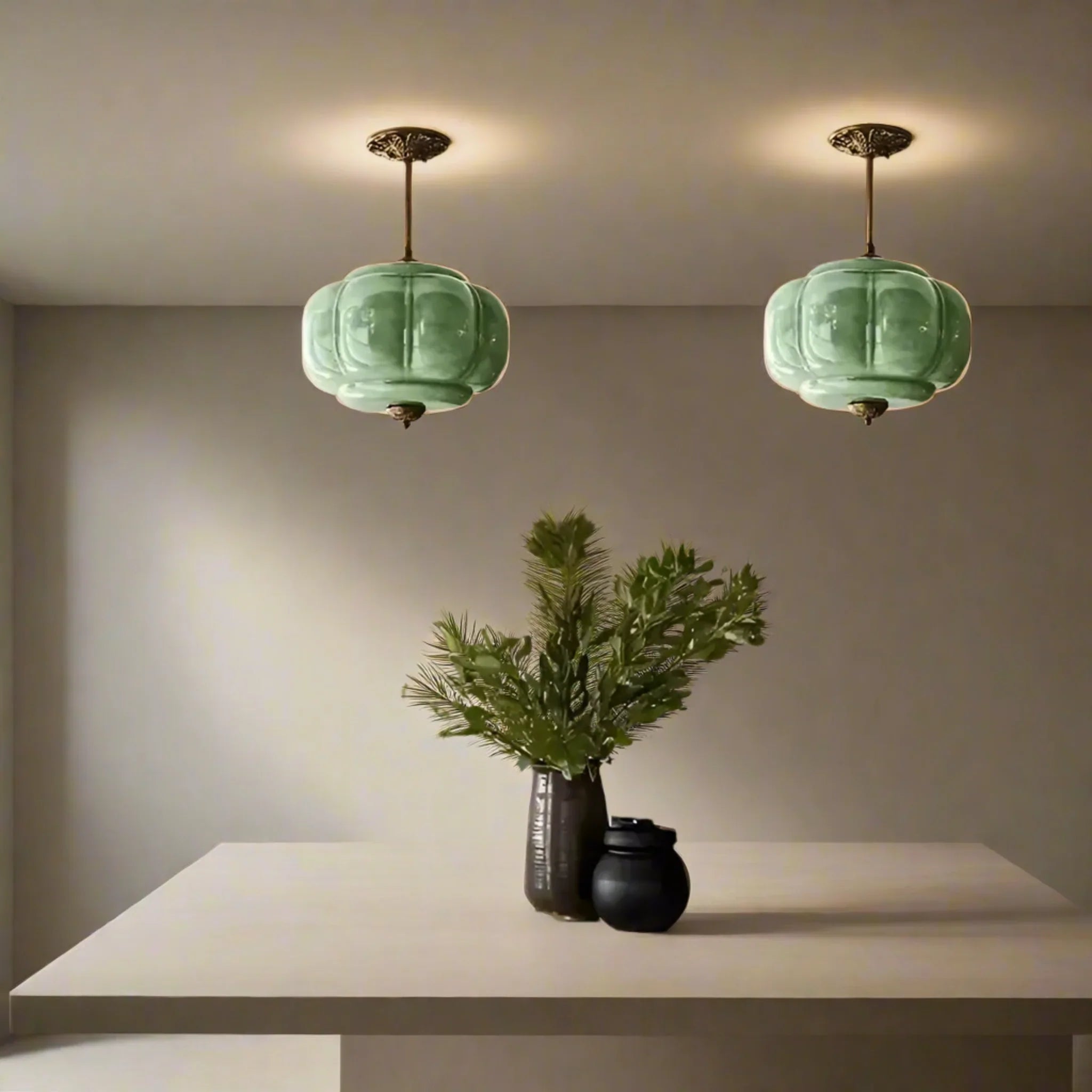 Nordic Vintage Glass Pendant Lamp for Dining Room, Ceiling Light Fixtures, Grönlia Elegant