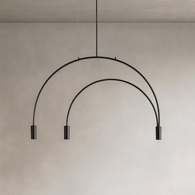 Translation missing: en.Halvbue Black Semi-Circle Triple Pendant for Dining, Ceiling Light Fixtures