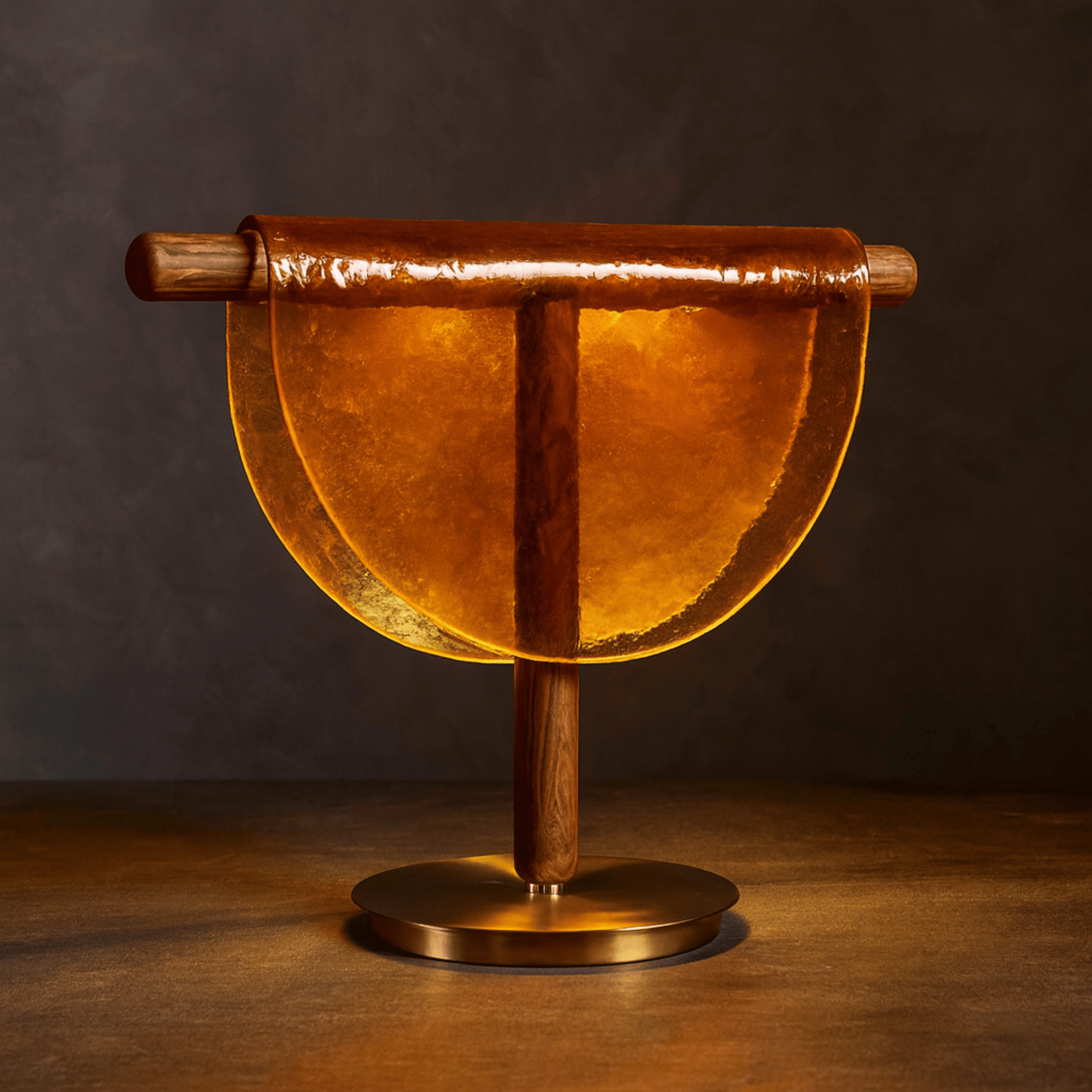 Halvglo Half Moon Amber Glass Table Lamp by Skonne, Natural light, Lamps, Nordic