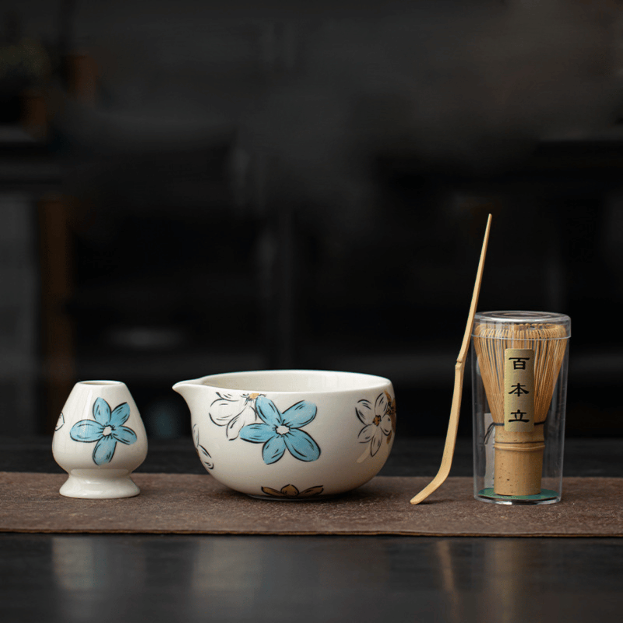 Hvisk Cherry Blossom Matcha Ceremony Set - 4 Piece, Tea Sets, Ceramic 4-Piece