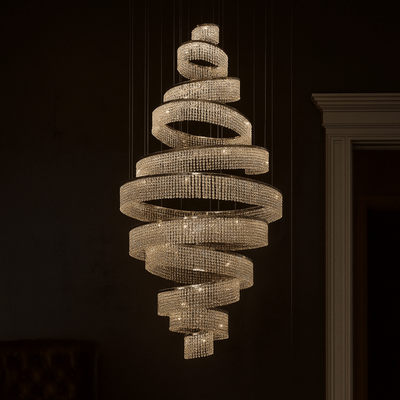 Translation missing: en.Luxury Crystal Chandelier for Staircase and Villas, 9 Rings / Warm White, Chandeliers, Klarvind Cascading Ring LED