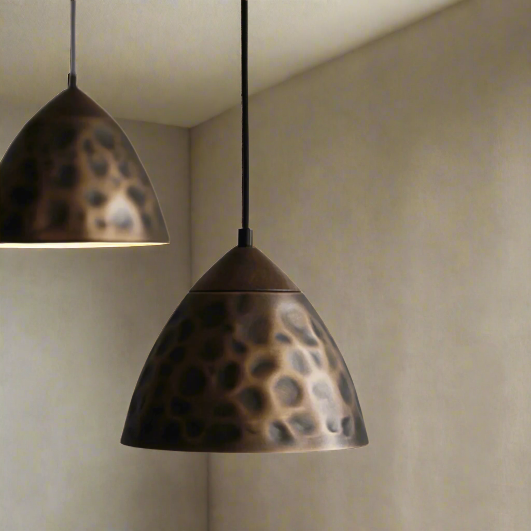 Nordic Copper Pendant Light Walnut Accent for Home, Velar, Ceiling Fixtures, Kobbra with Detail