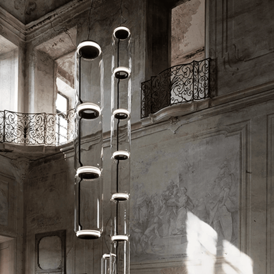 Kolna Glass Pendant Light Minimalist Nordic Decor, Ceiling Fixtures, Hand-Blown Cylinder