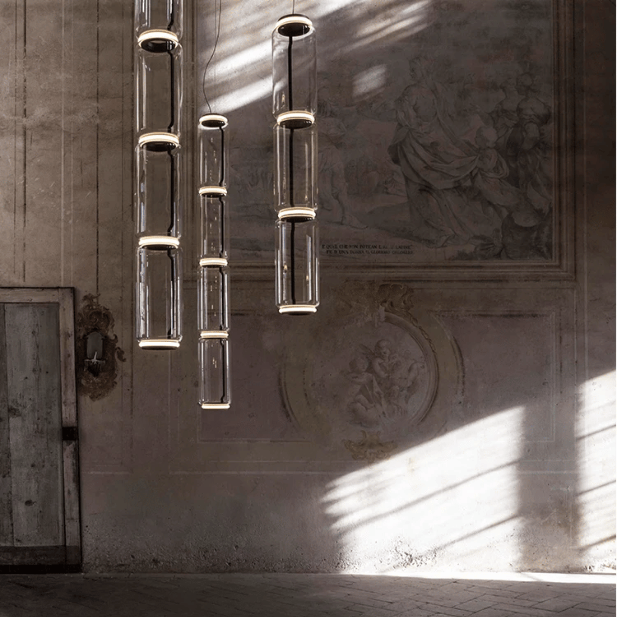 Kolna Glass Pendant Light Minimalist Nordic Decor, Ceiling Fixtures, Hand-Blown Cylinder
