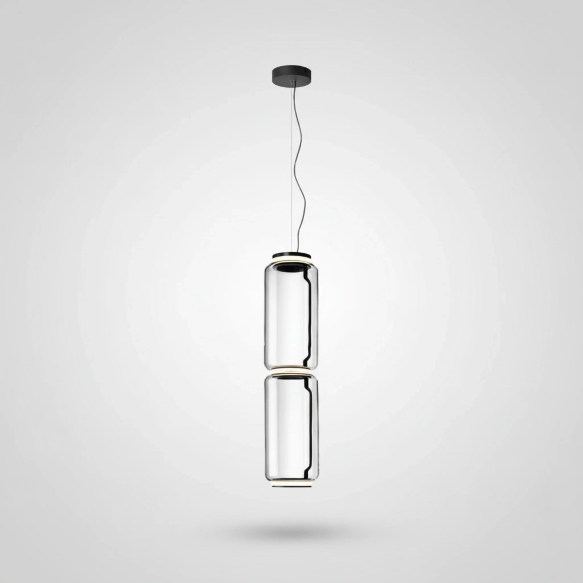 Kolna Glass Pendant Light Minimalist Nordic Decor, Medium, Ceiling Fixtures, Hand-Blown Cylinder