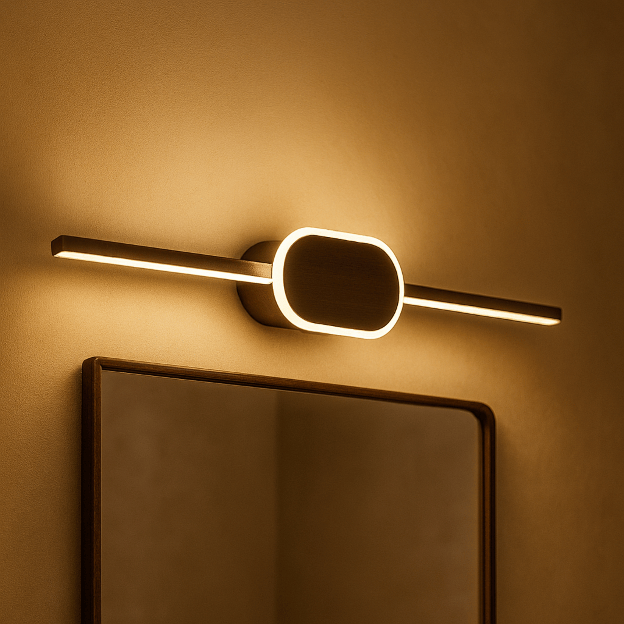 Kveld Black LED Wall Sconce for Mirrors and Vanity, Light Fixtures, Minimalist Mirror