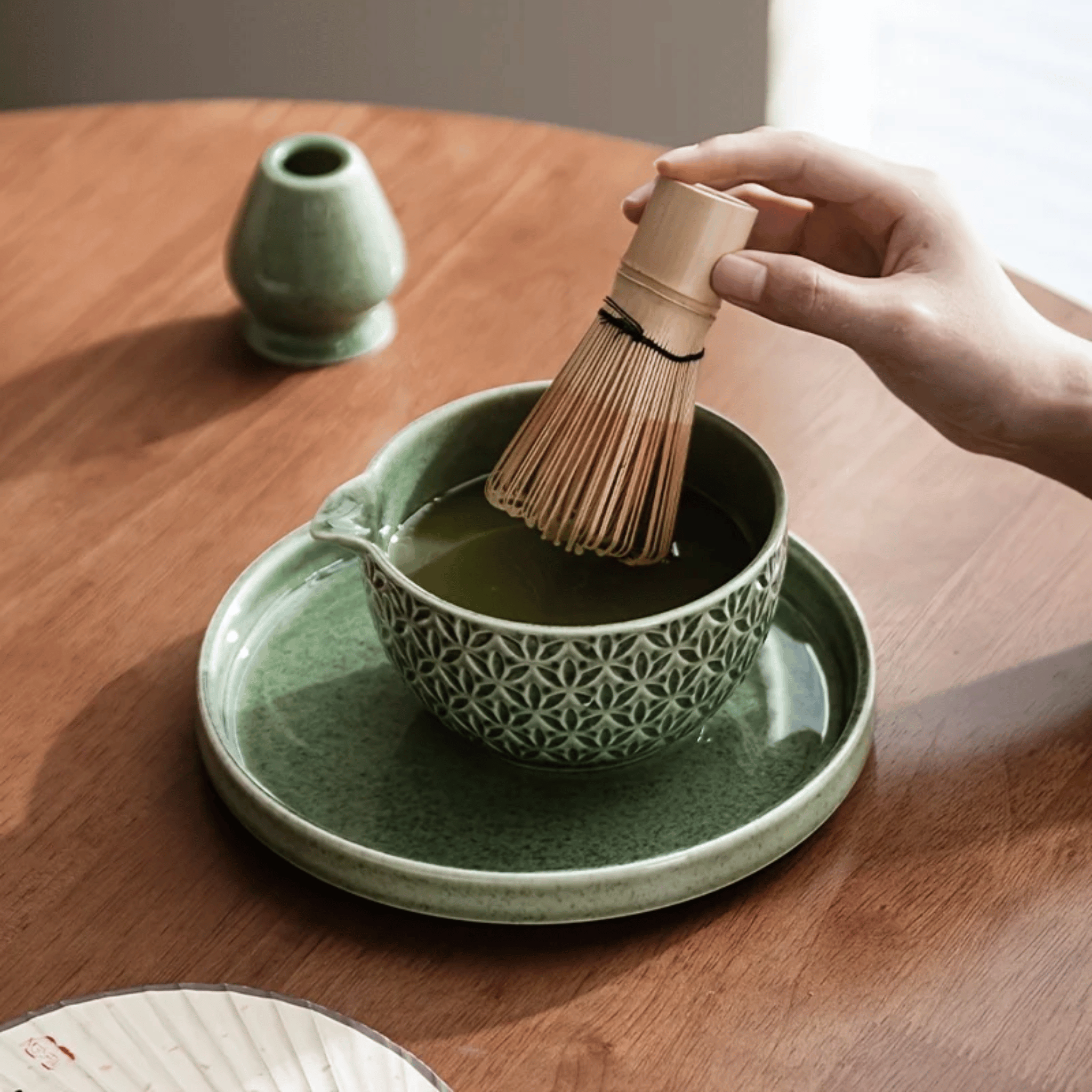 Japanese Ceramic Matcha Tea Set with Bamboo Whisk, Sets, Kveld Tools