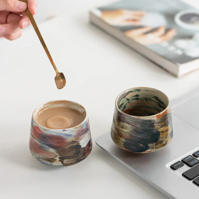 Translation missing: en.Retro Ceramic Latte Cup Set of 6 for Coffee Lovers, Drinkware Sets, Kveld Glazed 6-Piece