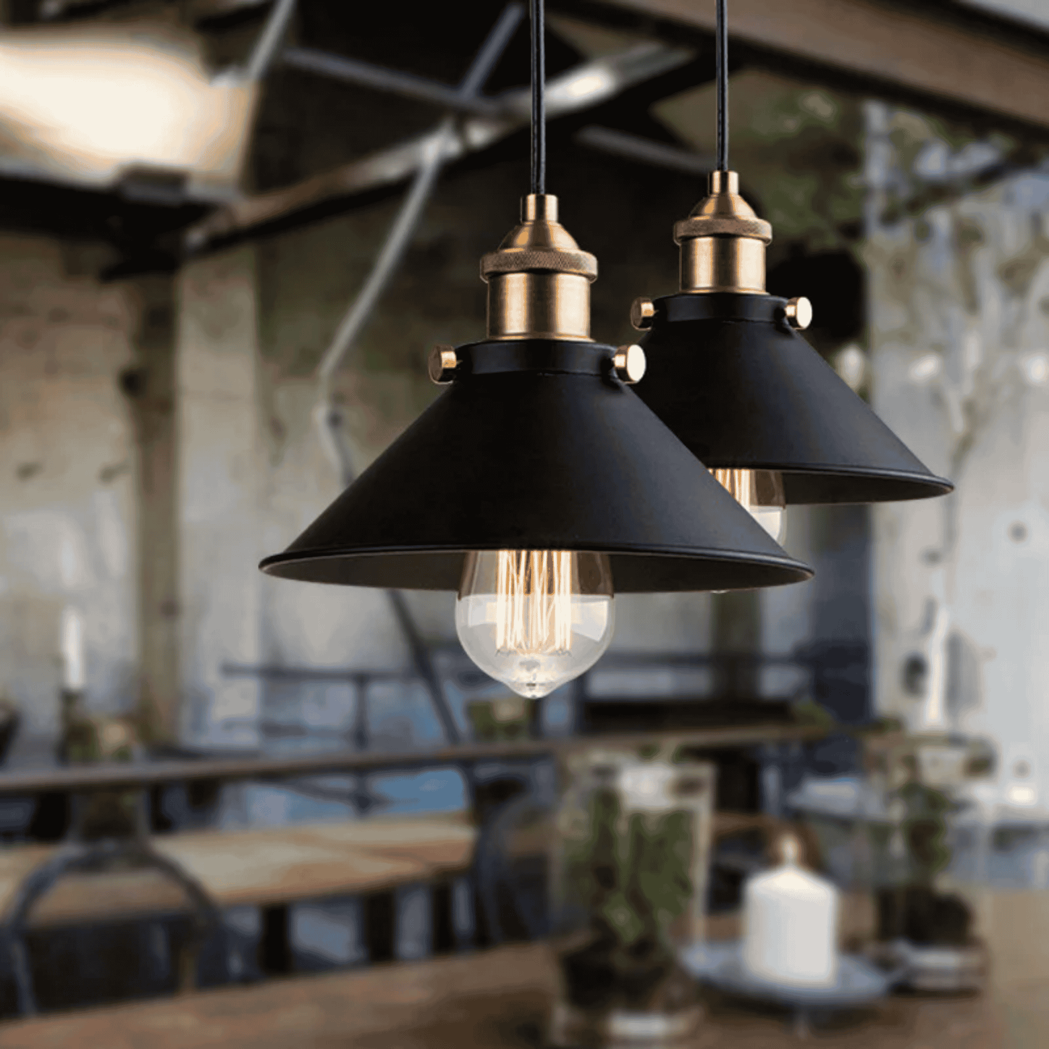Kveld Industrial Iron Pendant Light Vintage Style, Ceiling Fixtures, Retro Lamp for Loft Spaces