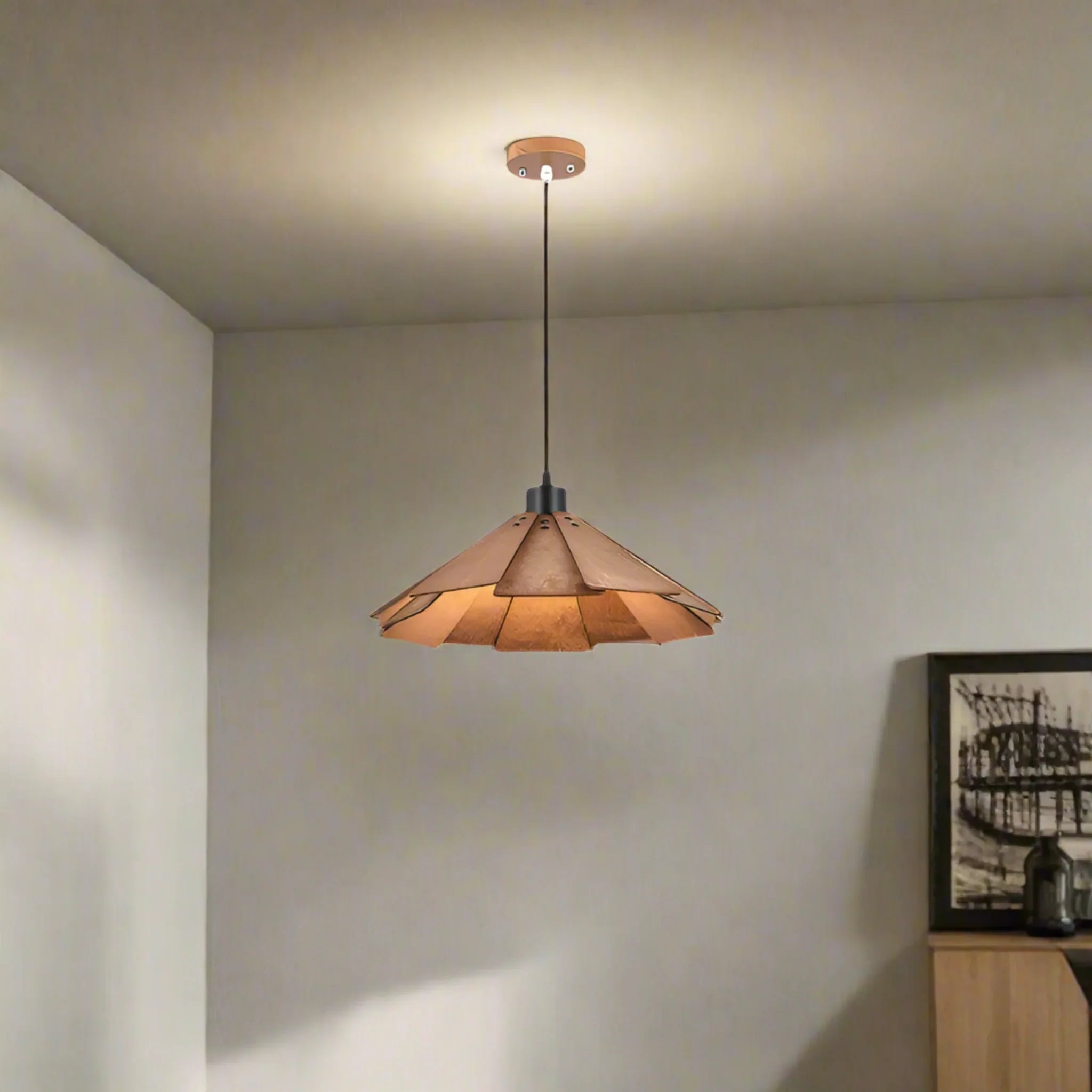 Wabi-Sabi Walnut Pendant Lamp - Skonne Nordic Home, Ceiling Light Fixtures, Kveldro
