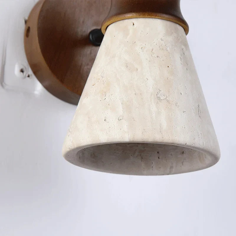 Kvella Travertine Stone Wall Lamp - Nordic Ambiance, Light Fixtures, Handcrafted