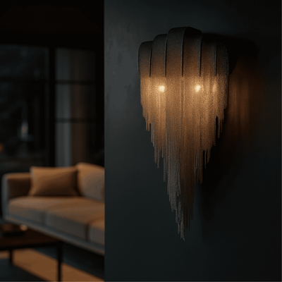 Translation missing: en.Lenka Luxury Chrome Chain Tassel Wall Sconce, Light Fixtures, for Modern Homes