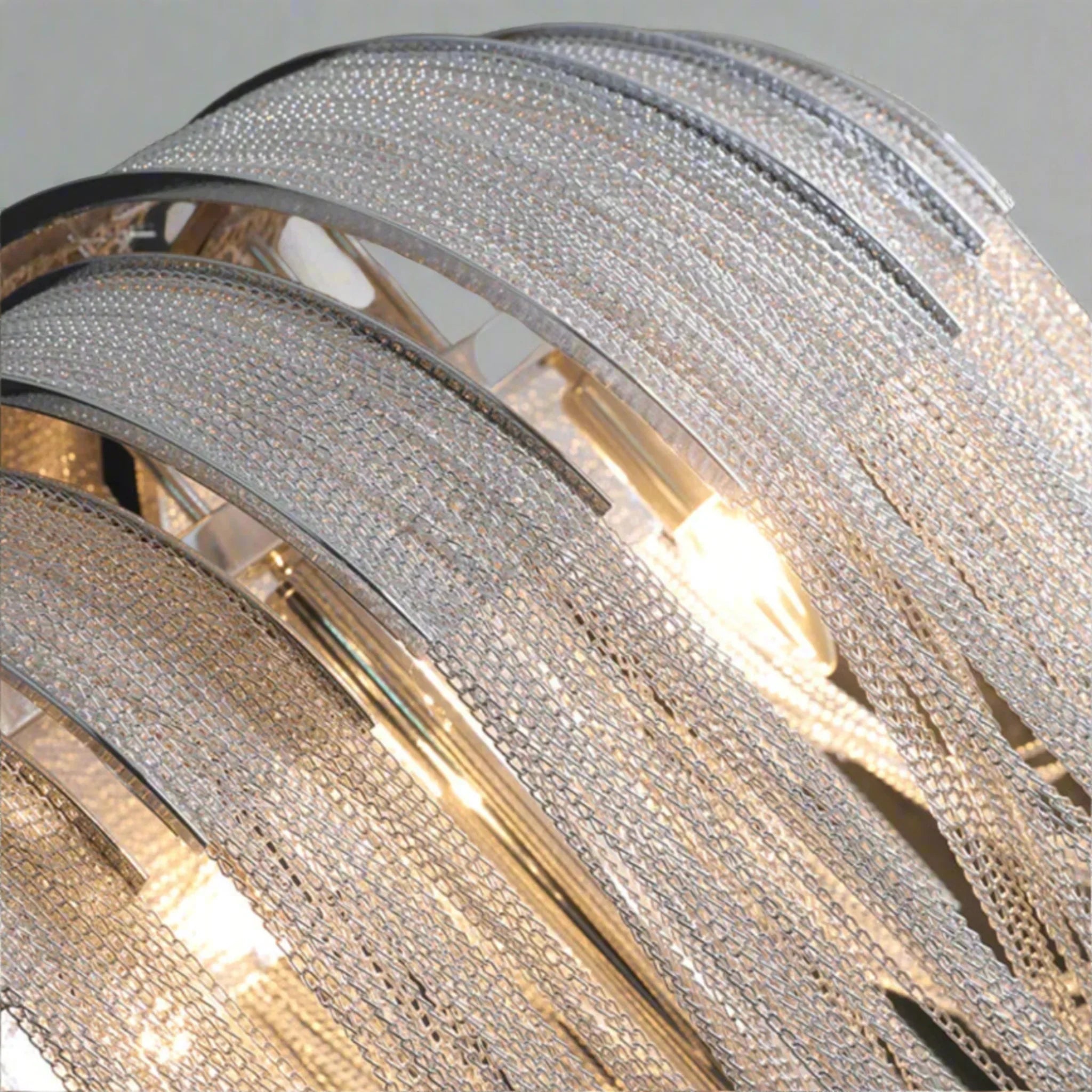 Lenka Luxury Chrome Chain Tassel Wall Sconce, Light Fixtures, for Modern Homes