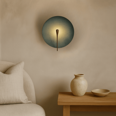 Translation missing: en.Lunveld Blue LED Round Disc Wall Light – Nordic Design, Small, Fixtures, Stainless Steel