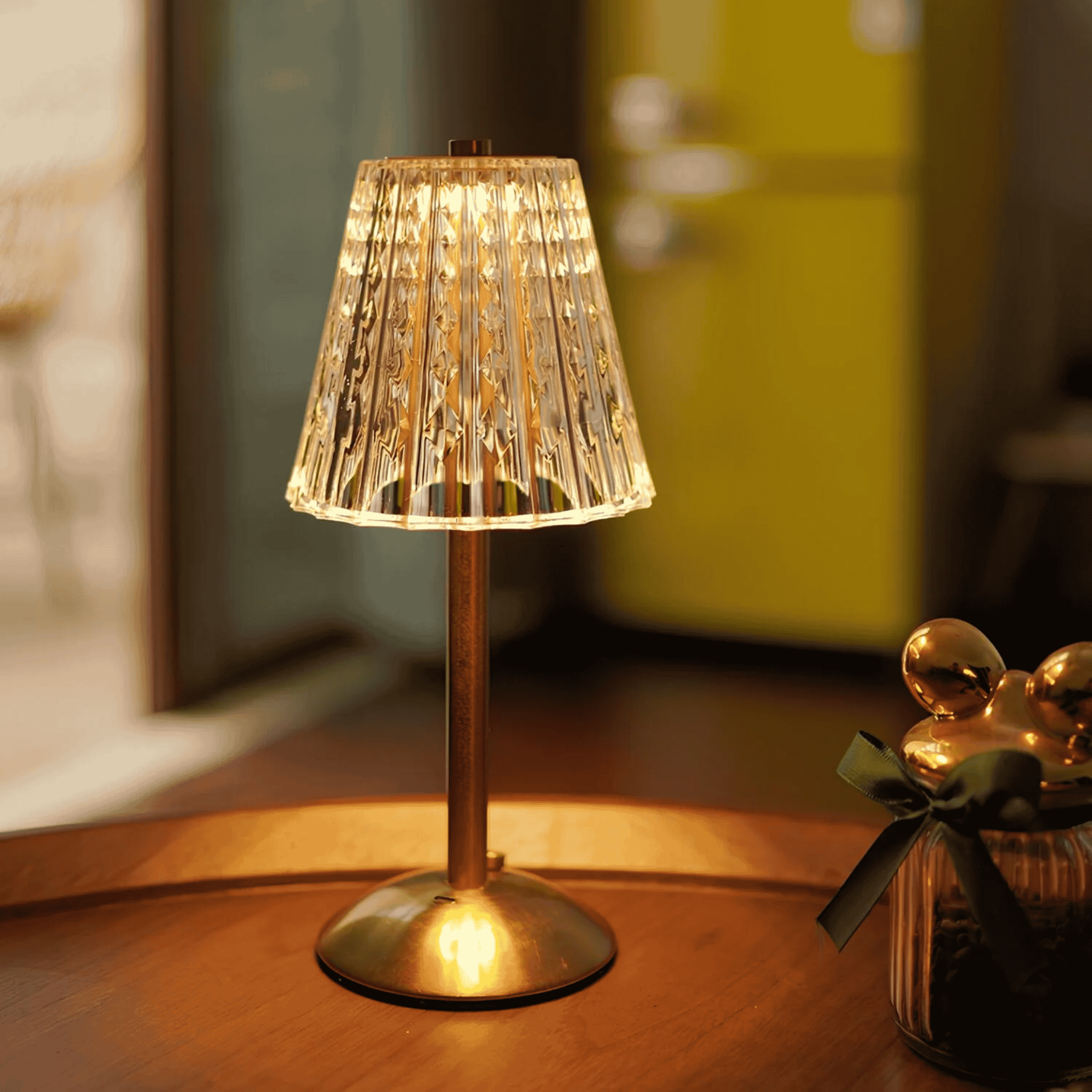 Rechargeable Crystal Table Lamp with Touch Control, Lamps, Lysglass Dimmable Cordless