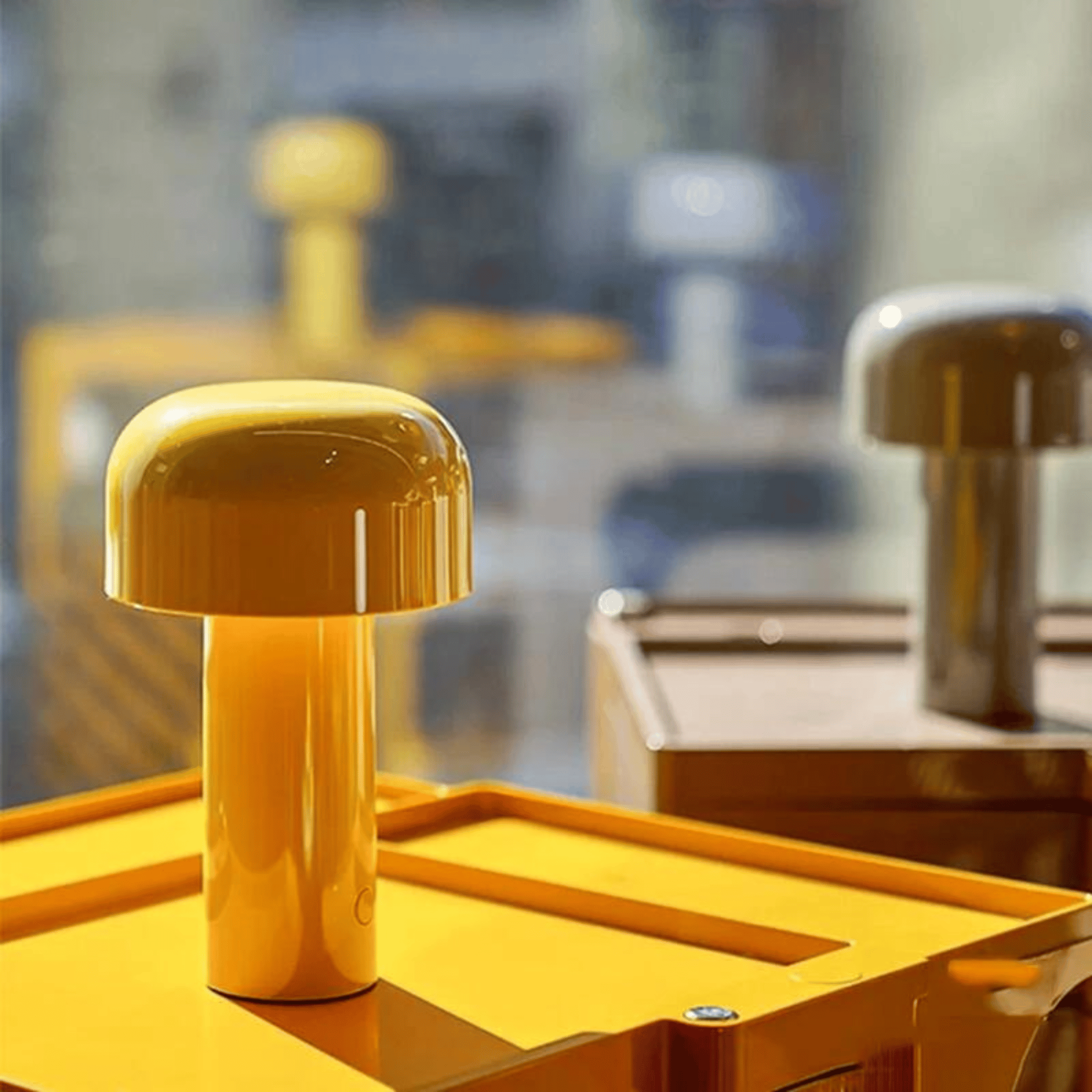 Lysglo Cordless Touch Dimmable LED Table Lamp, Yellow, Lamps, Rechargeable Dimming