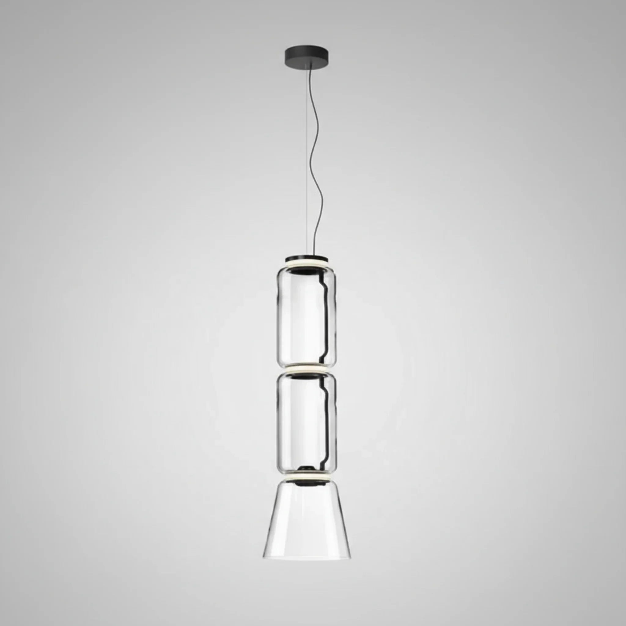 Lyskap Sculptural Glass Pendant Light Nordic, Ceiling Fixtures, Hand-Blown