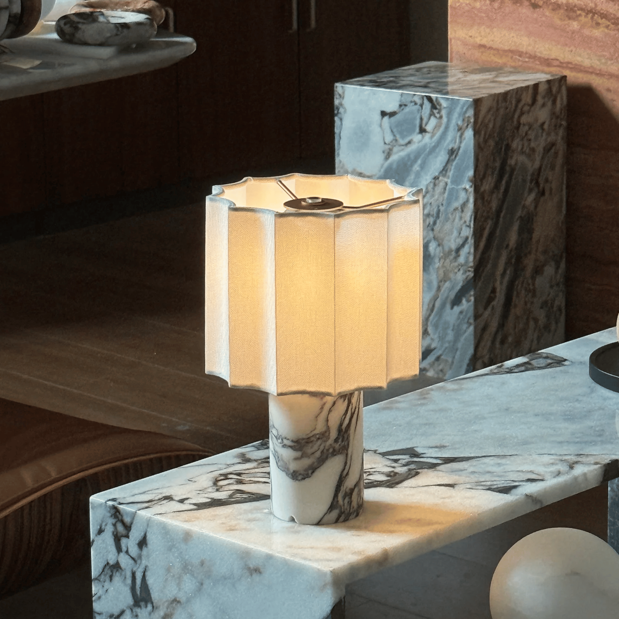Lyssten Nordic Marble Table Lamp with USB Charging, Lamps, Dimmable Touch