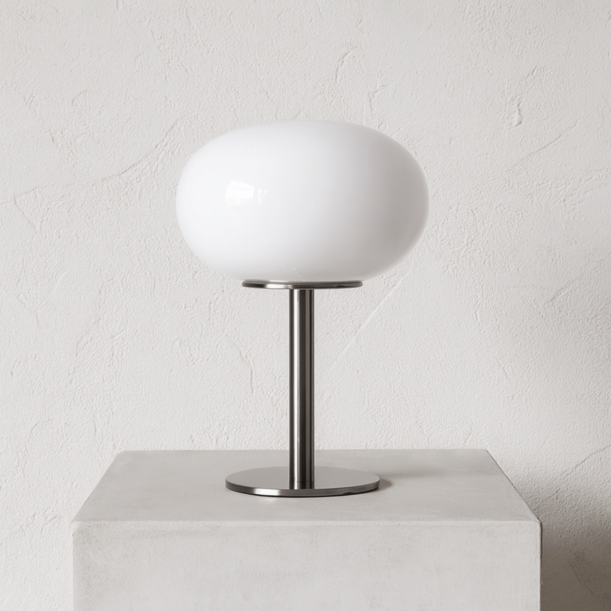 Dimmable Stained Glass Bedside Table Lamp | Skonne, White, Lamps, Lysta