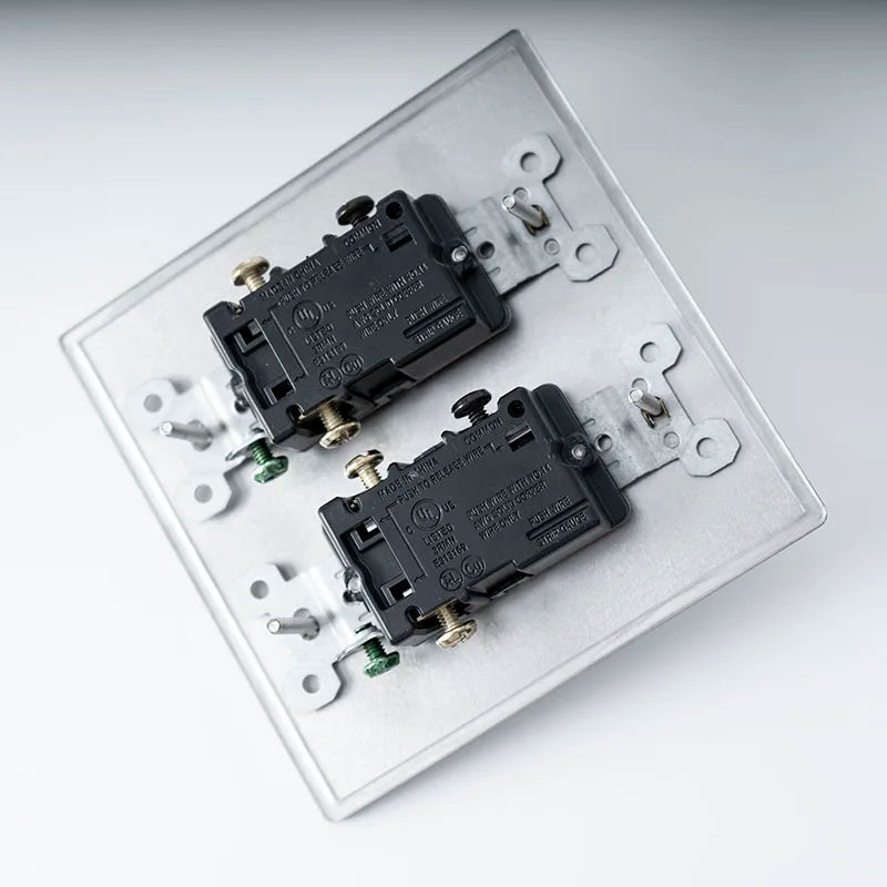 Luxury Silver Brass Toggle Switch Panel UL Listed, Single-Pole Switches, Lysvakt Certified