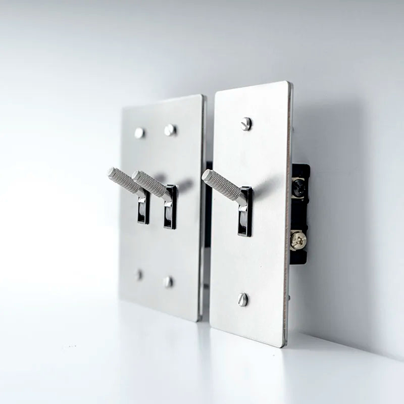 Luxury Silver Brass Toggle Switch Panel UL Listed, Single-Pole Switches, Lysvakt Certified