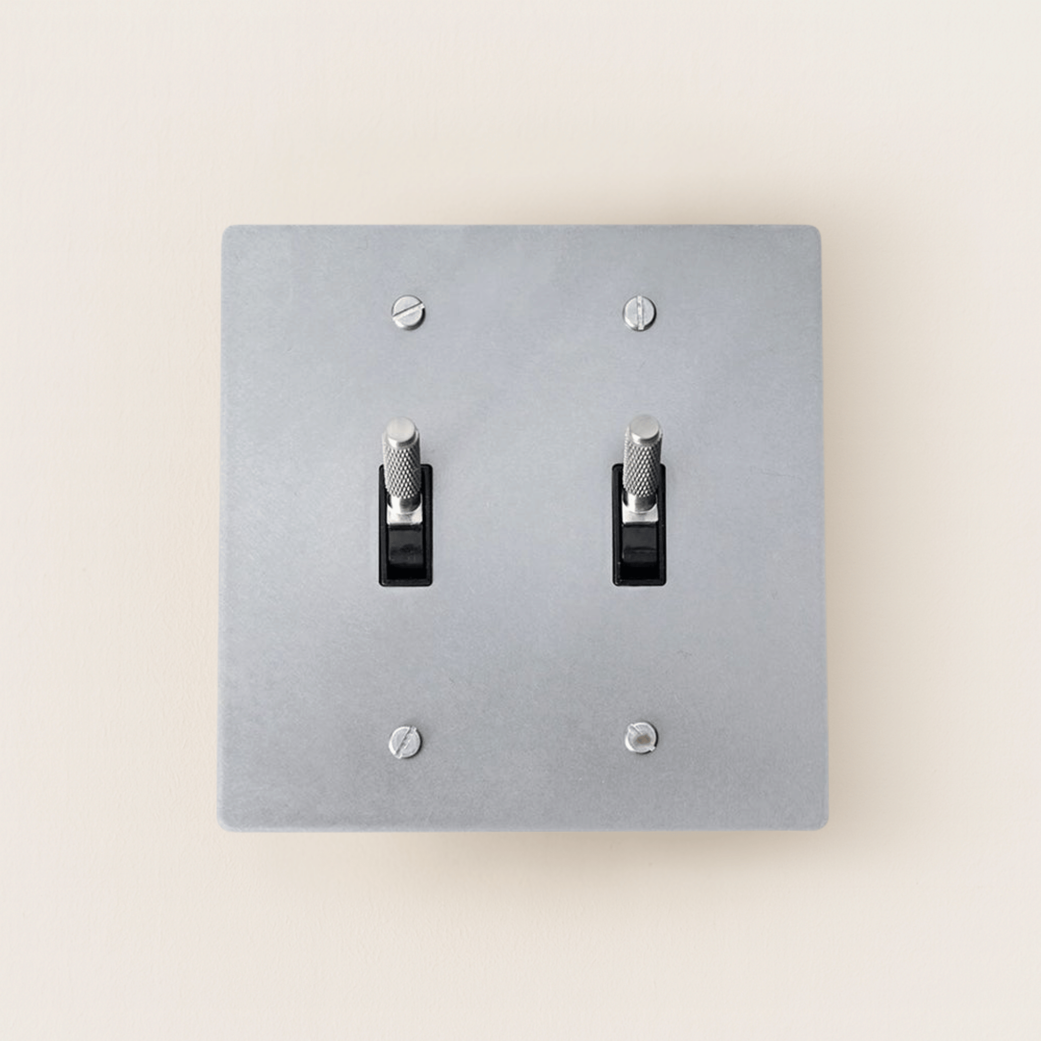Luxury Silver Brass Toggle Switch Panel UL Listed, 2TOGGLE, Single-Pole Switches, Lysvakt Certified