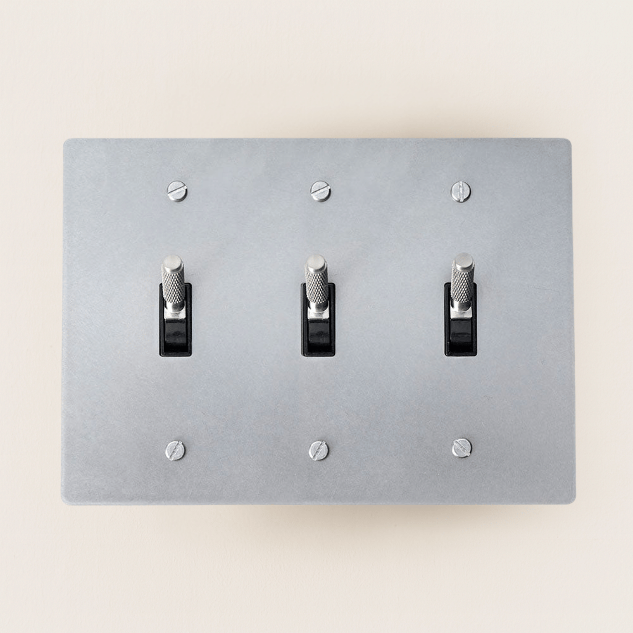 Luxury Silver Brass Toggle Switch Panel UL Listed, 3TOGGLE, Single-Pole Switches, Lysvakt Certified