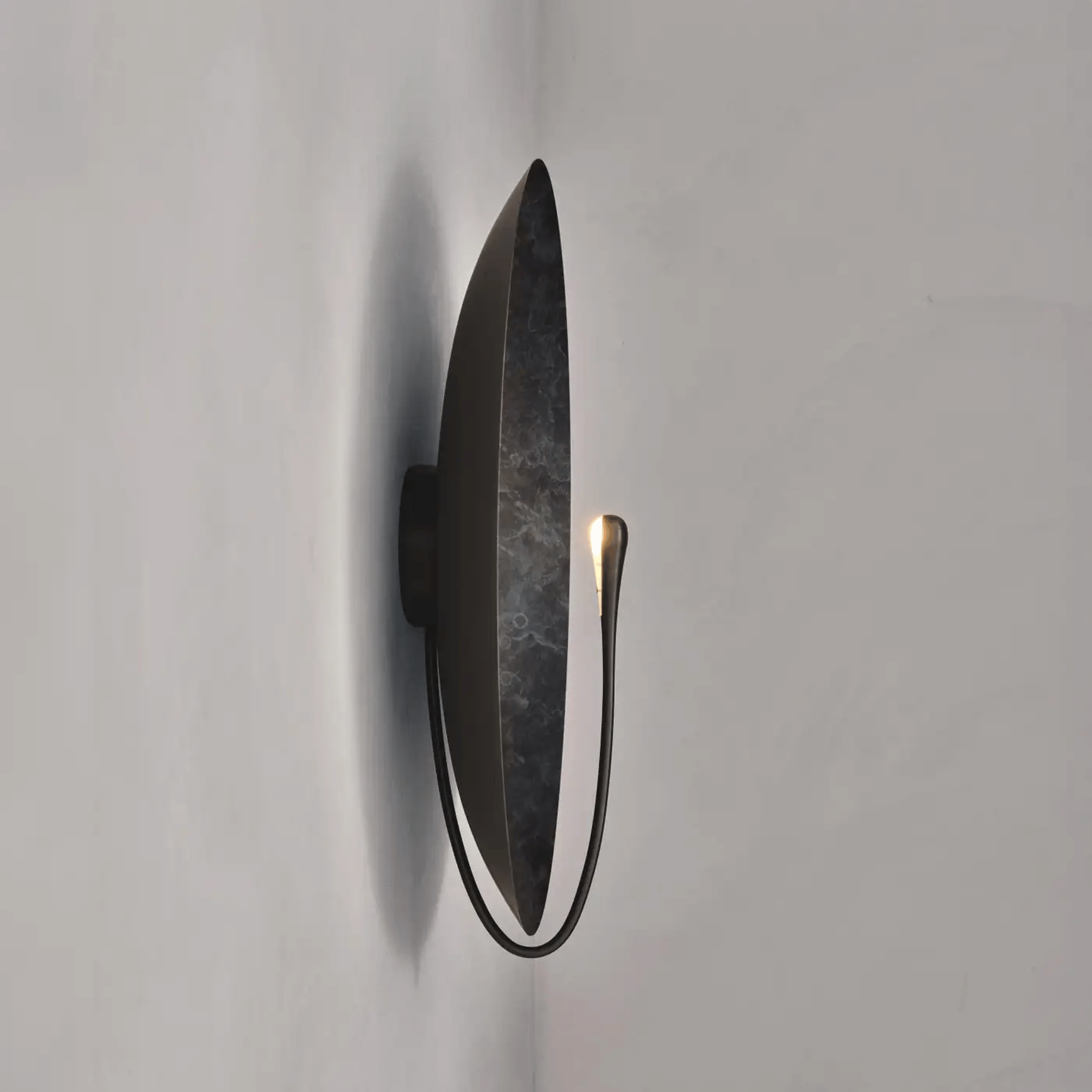 Black Stainless Steel Round Disc Wall Light Sconce, Fixtures, Månedis