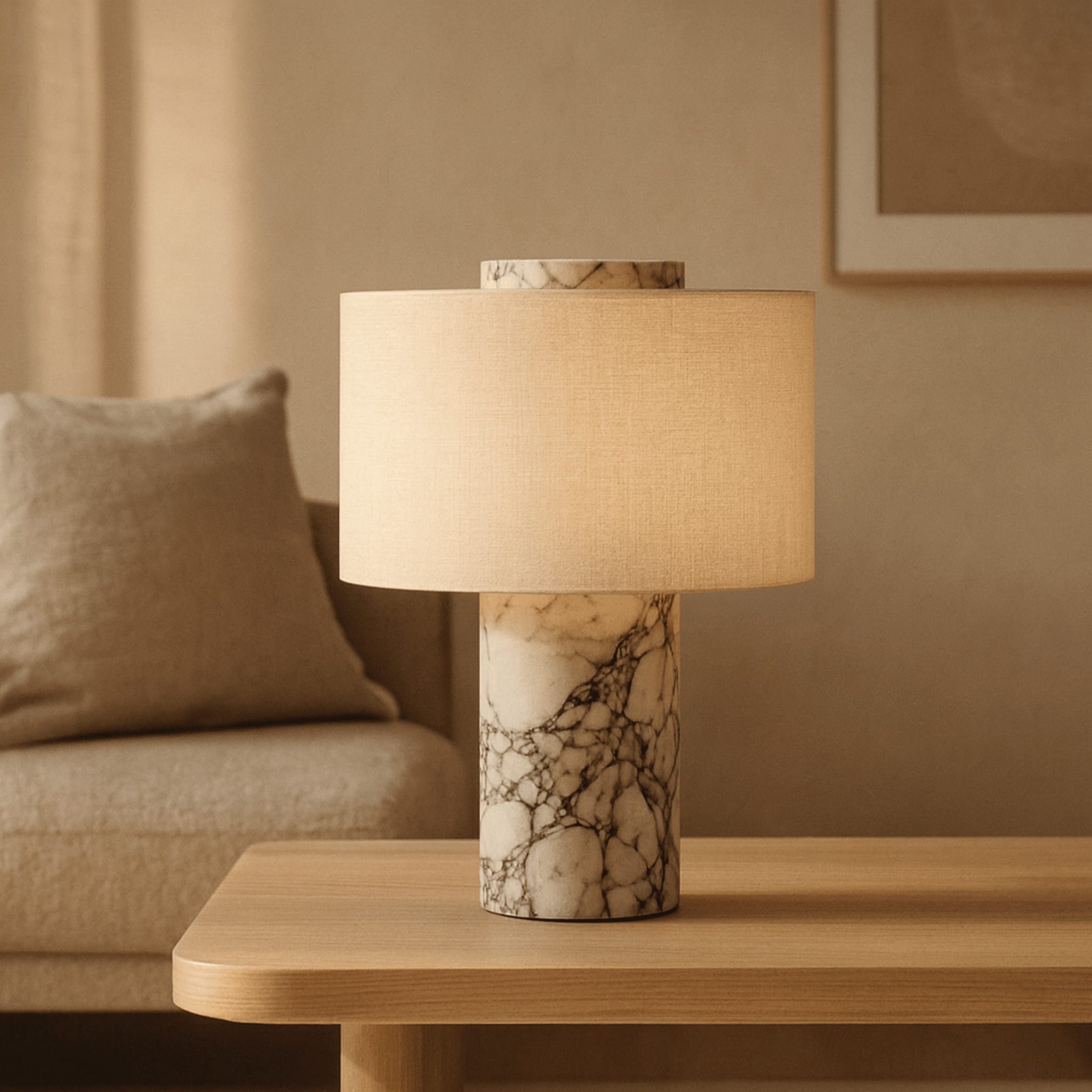 Marvei Marble Table Lamp — Art Deco Touch Control, Lamps,
