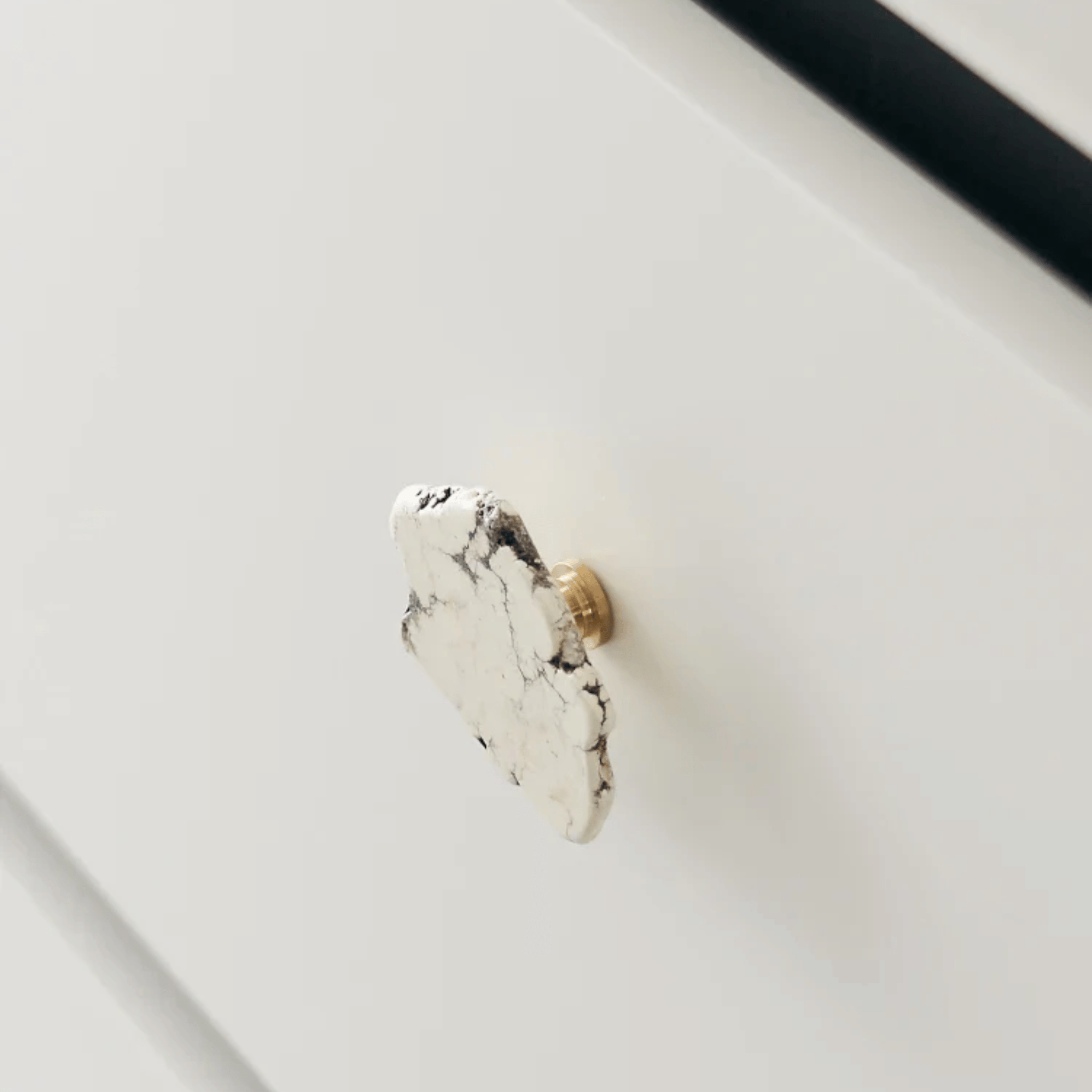 Marble Brass Cabinet Knob — Handcrafted Home Hardware, Knobs & Handles, Marvei Natural Drawer Pull Handle