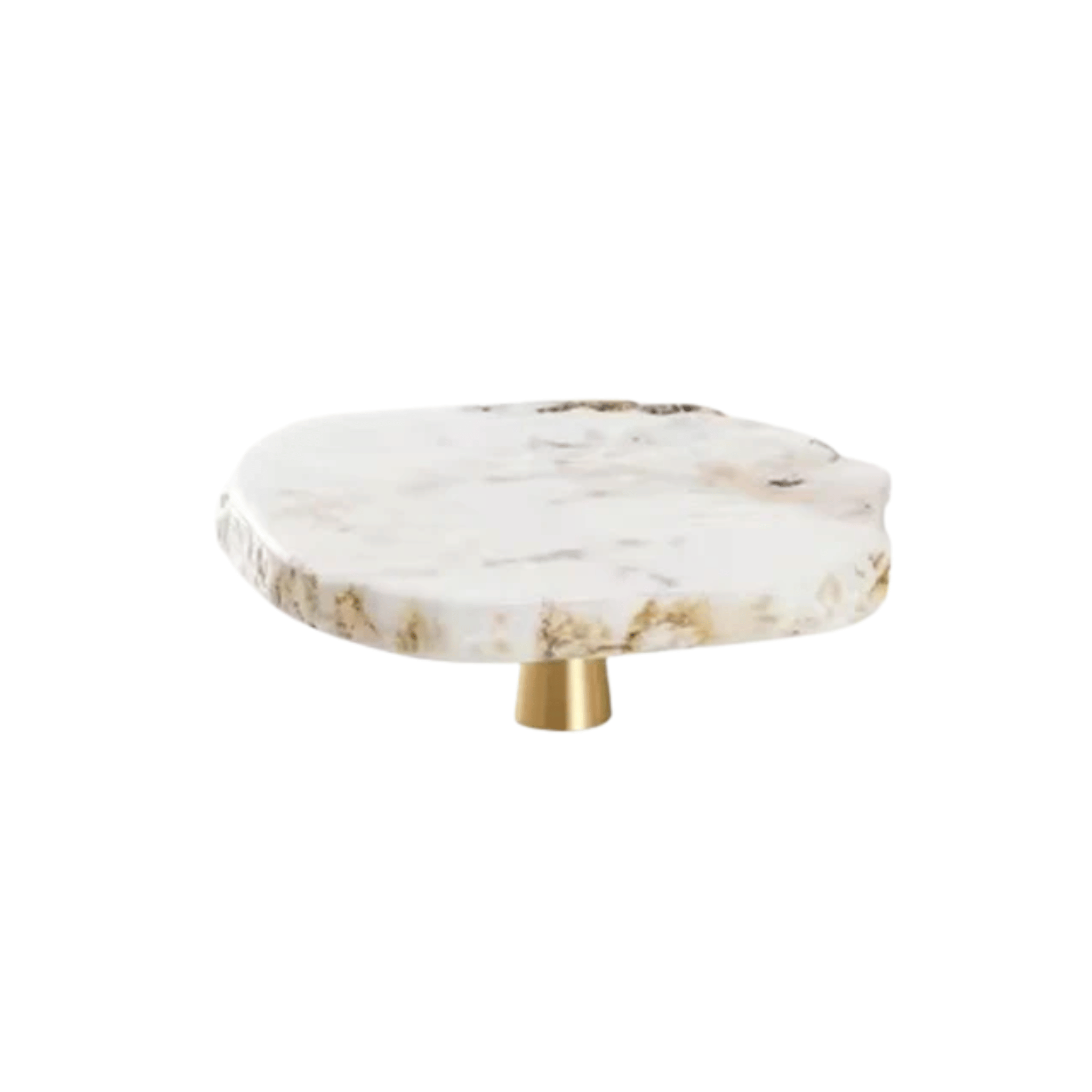 Marble Brass Cabinet Knob — Handcrafted Home Hardware, Medium, Knobs & Handles, Marvei Natural Drawer Pull Handle