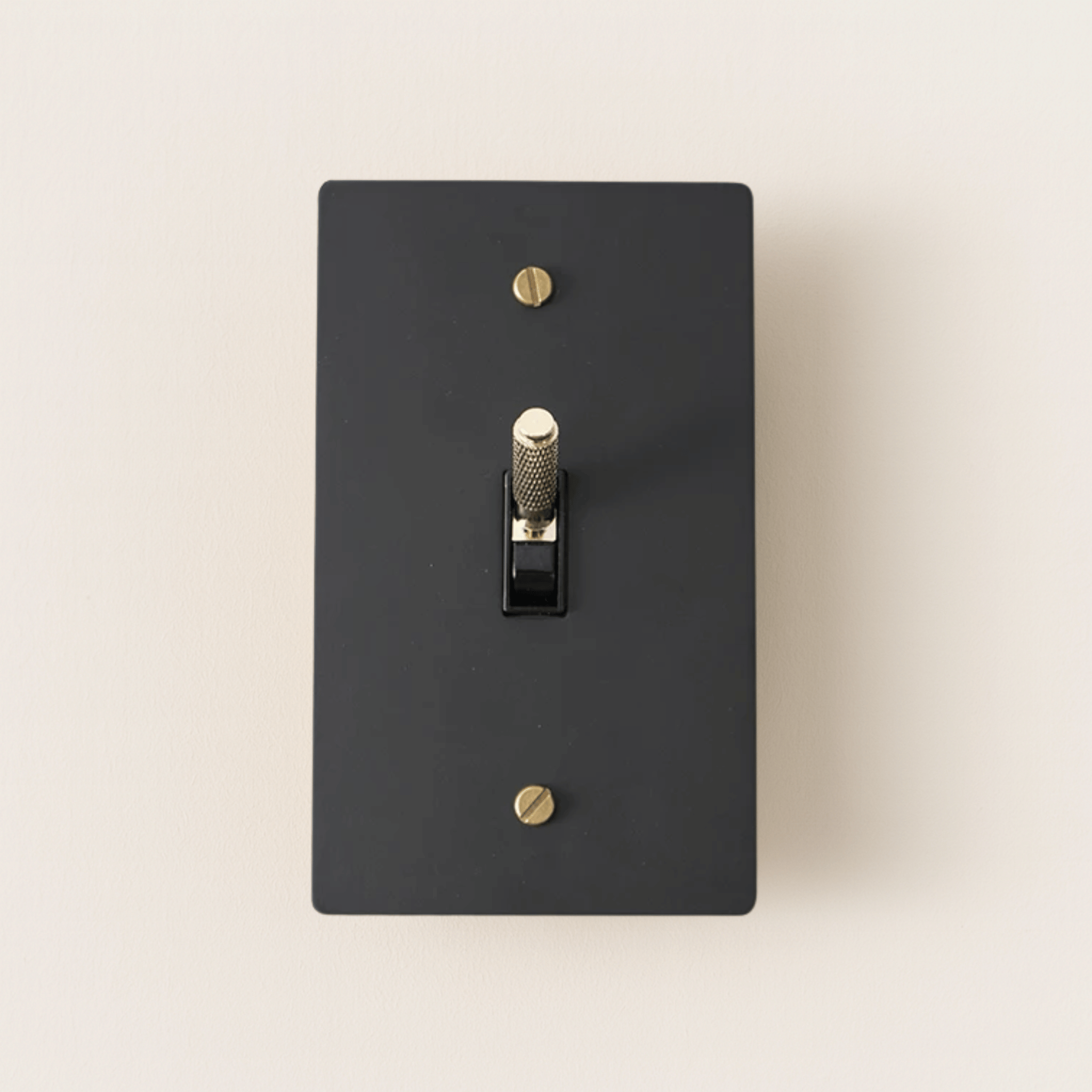 Black Brass Toggle Switch Panel Modern Home Design, 1TOGGLE, Single-Pole Switches, Mörkur Matte Panels