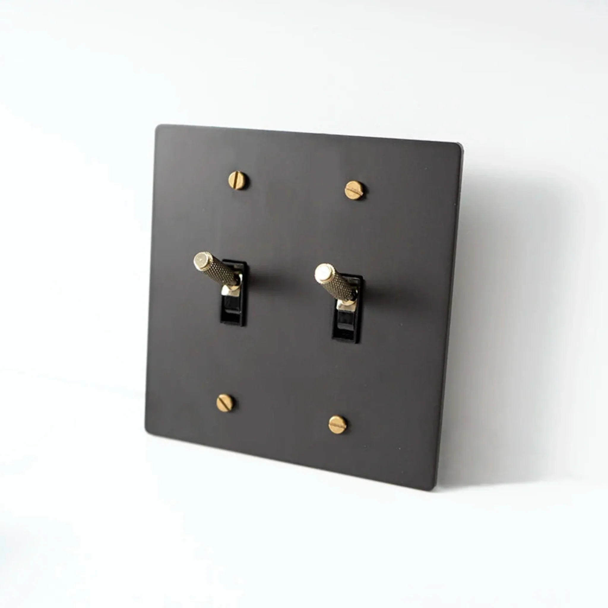 Black Brass Toggle Switch Panel Modern Home Design, Single-Pole Switches, Mörkur Matte Panels