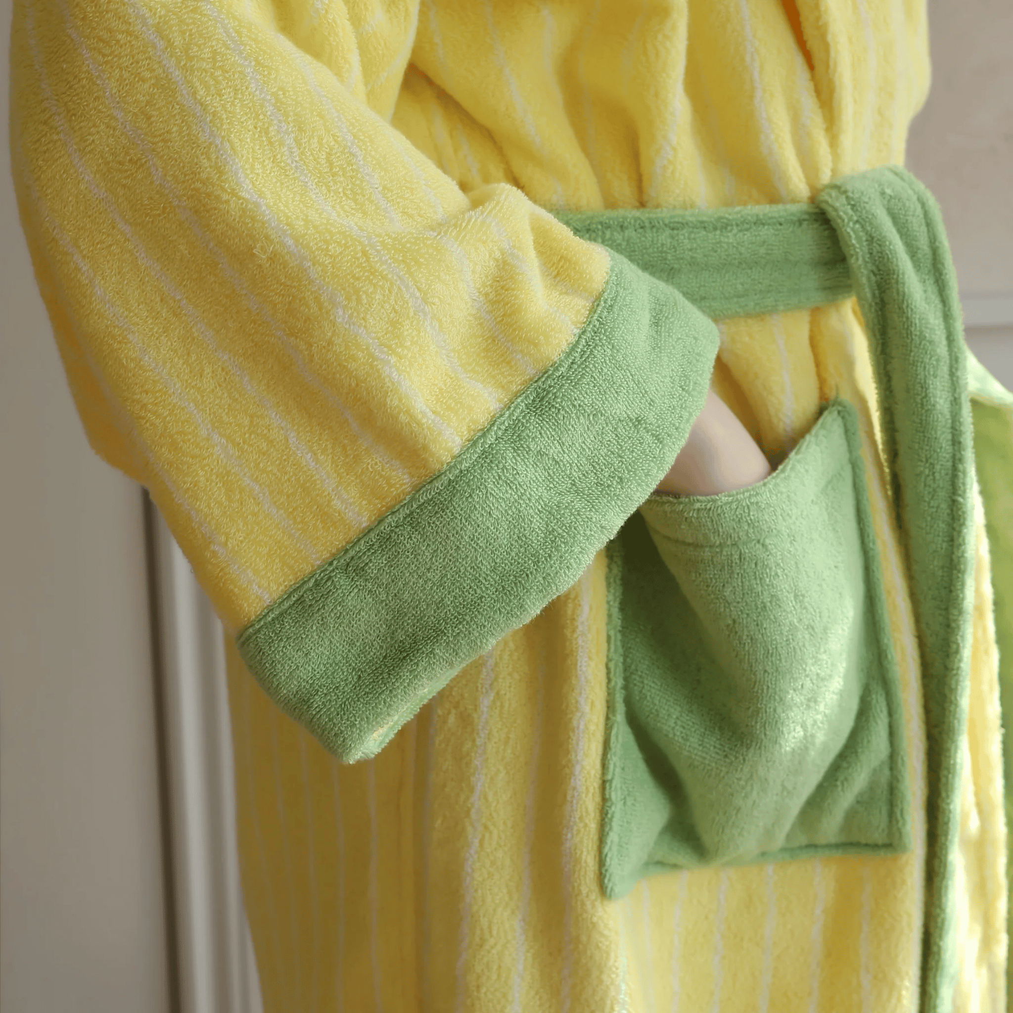 Myrka Organic Cotton Striped Spa Bathrobe | Skonne, Robes, Jacquard Stripe