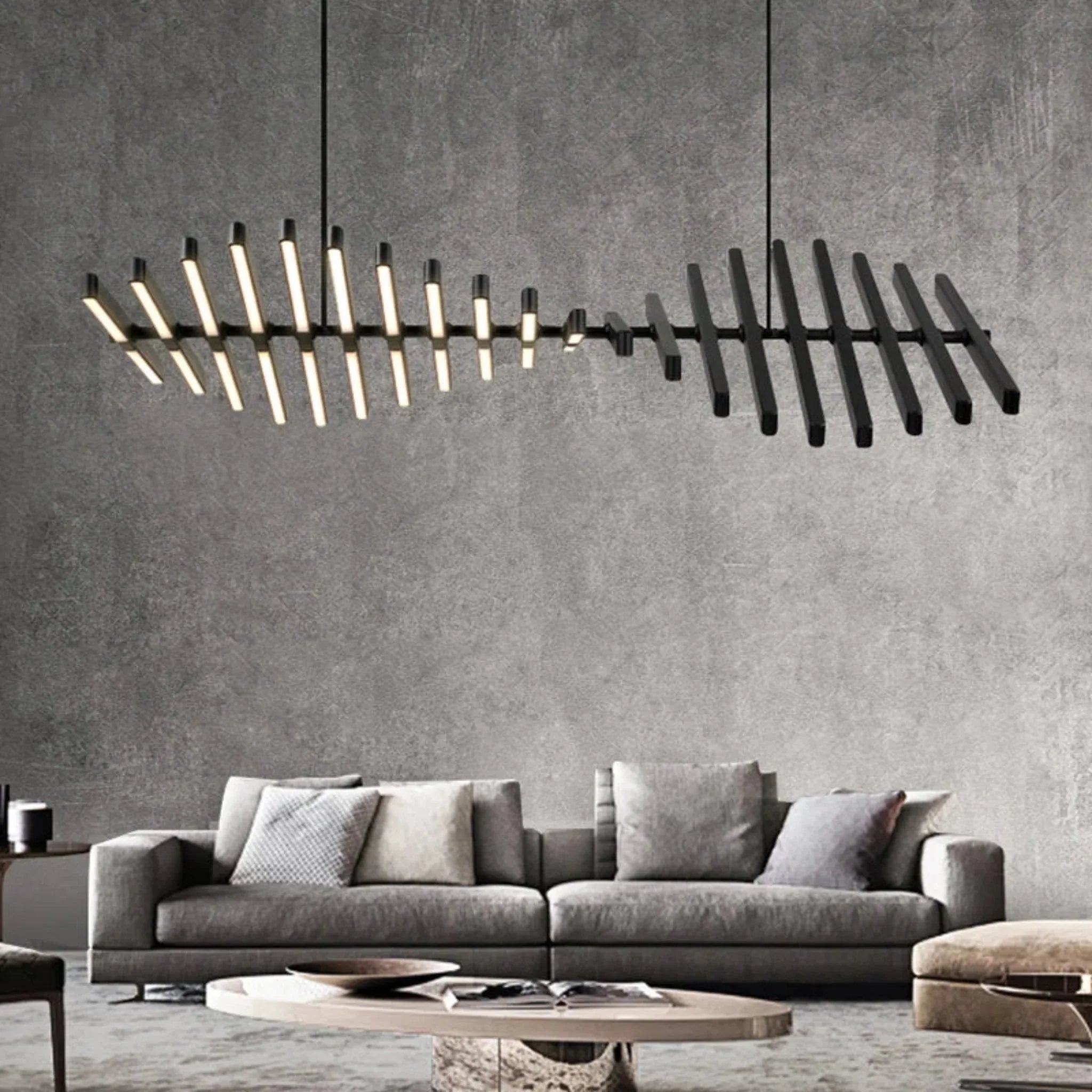 Black Dimmable LED Chandelier | Modern Ceiling Light, X-Large, Chandeliers, Nattbue