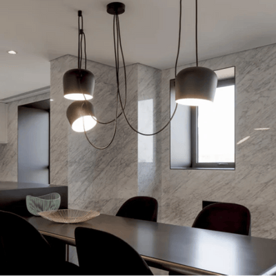 Translation missing: en.Nattvik Black Aluminum Drum Pendant Light for Dining, 1 head, Ceiling Fixtures, Multi-Head