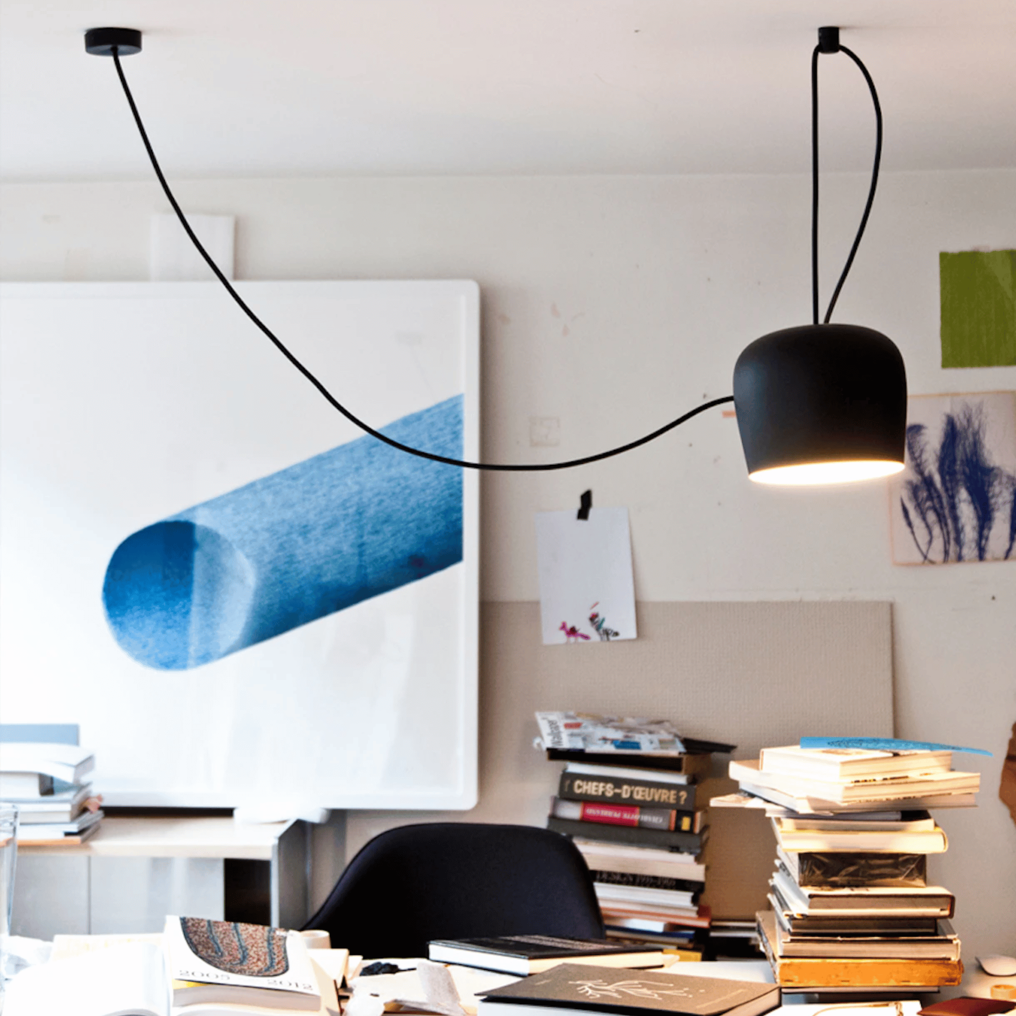 Nattvik Black Aluminum Drum Pendant Light for Dining, 5 head, Ceiling Fixtures, Multi-Head