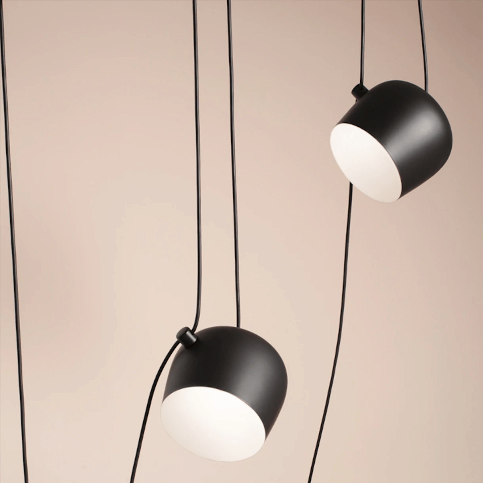 Nattvik Black Aluminum Drum Pendant Light for Dining, 6 head, Ceiling Fixtures, Multi-Head