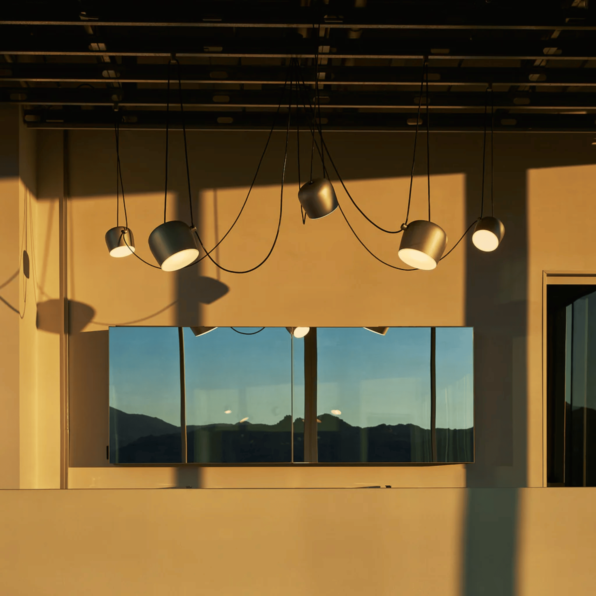 Nattvik Black Aluminum Drum Pendant Light for Dining, Ceiling Fixtures, Multi-Head