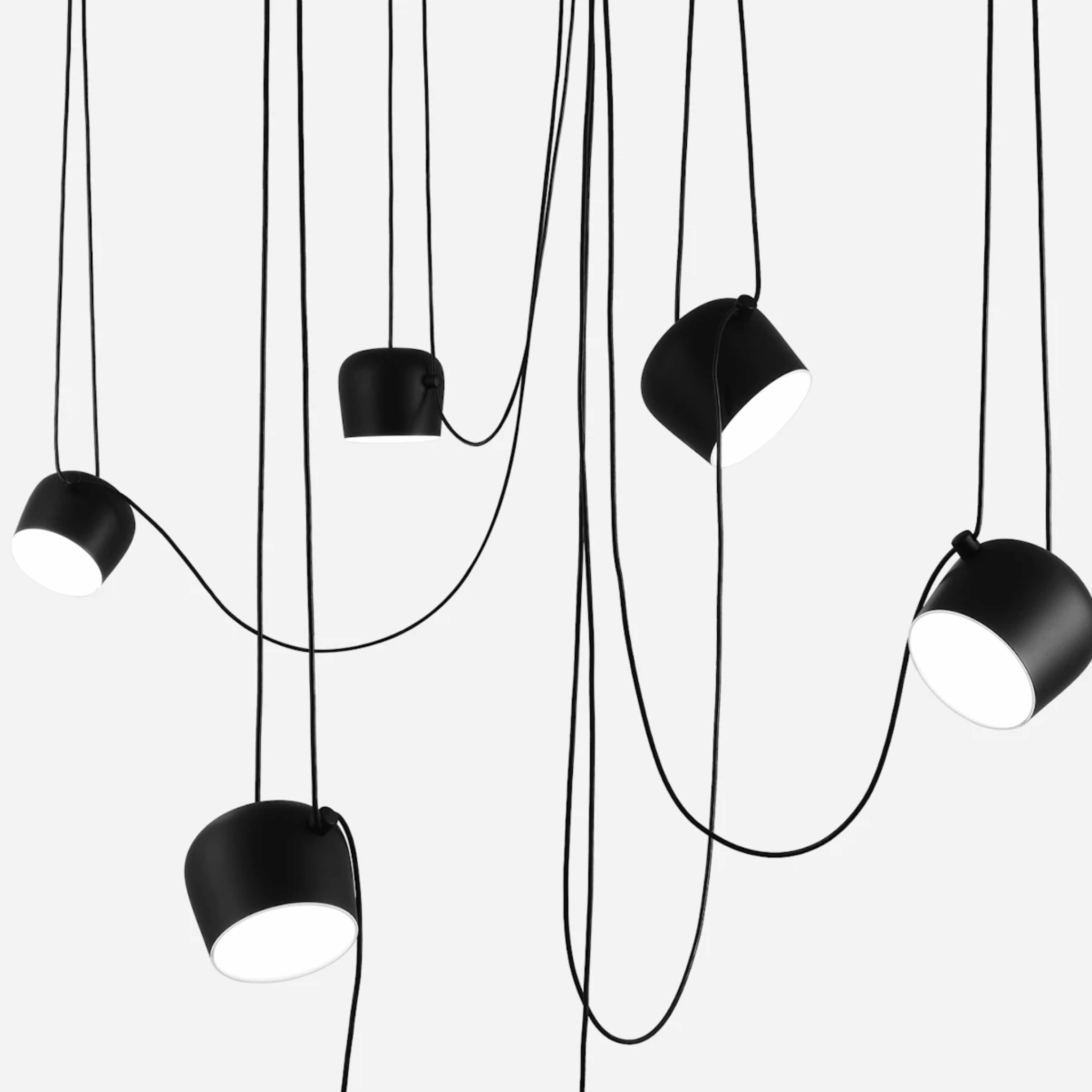 Nattvik Black Aluminum Drum Pendant Light for Dining, Ceiling Fixtures, Multi-Head